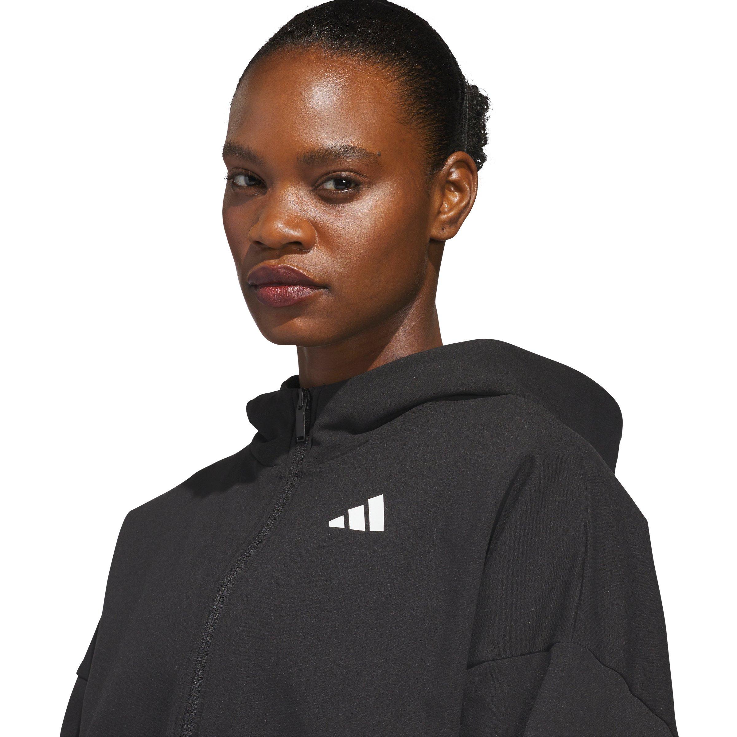 adidas Women's Crazy Warm Fleece Full Zip Jacket - Black - BLACK Thumbnail View 3