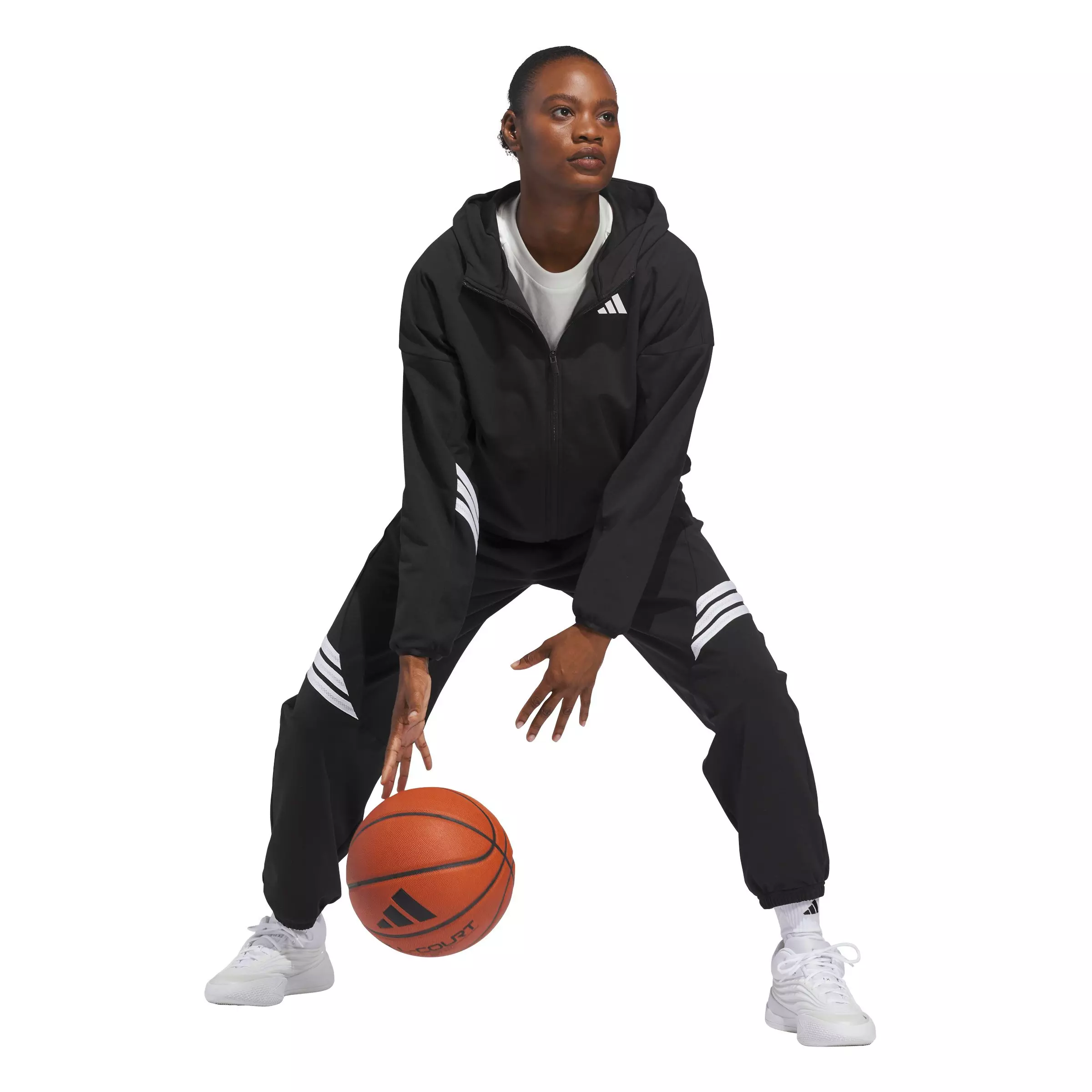 adidas Women's Crazy Warm Fleece Full Zip Jacket - Black - BLACK