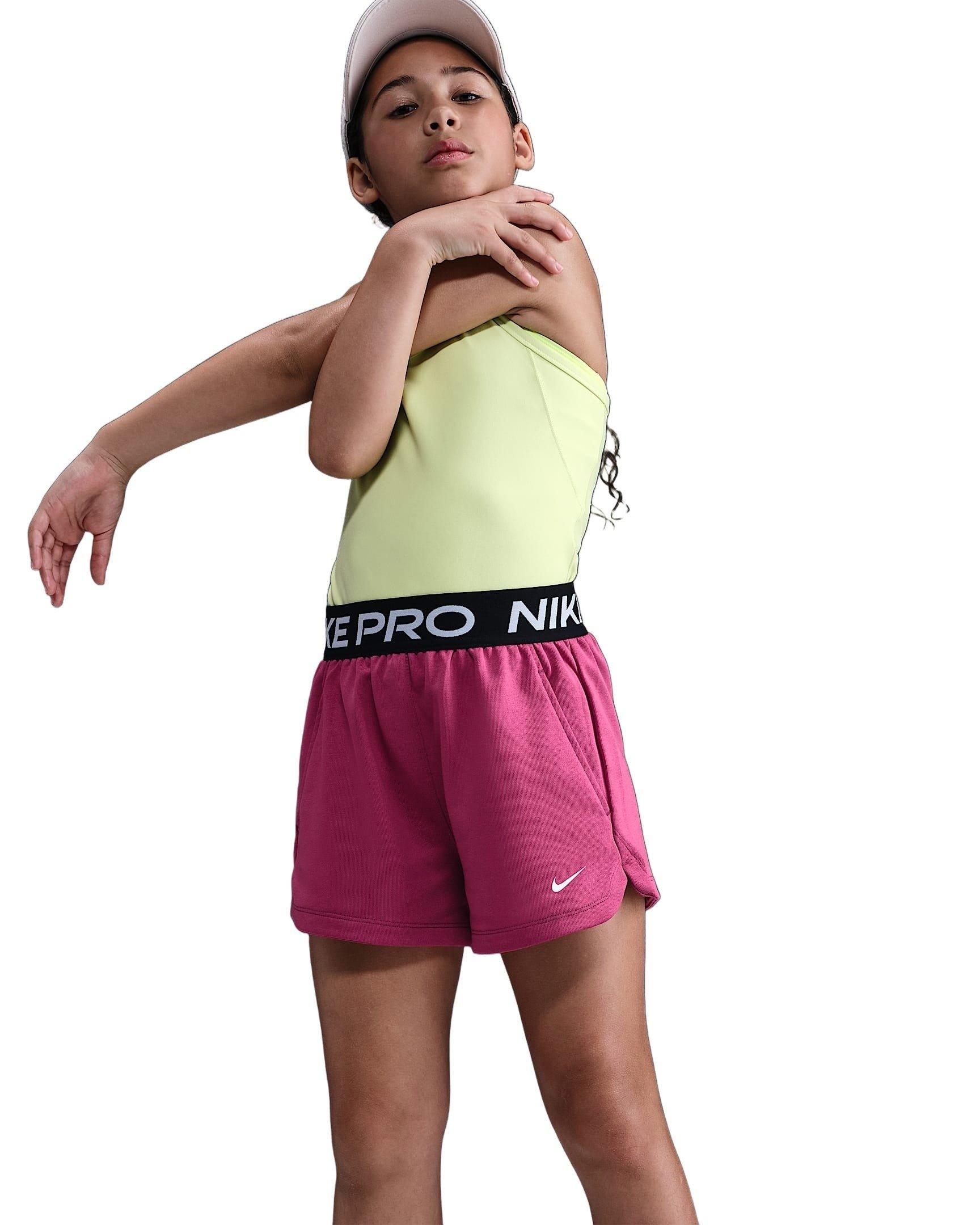 Nike Pro Fleece Big Girls' Purple Dri-FIT Shorts