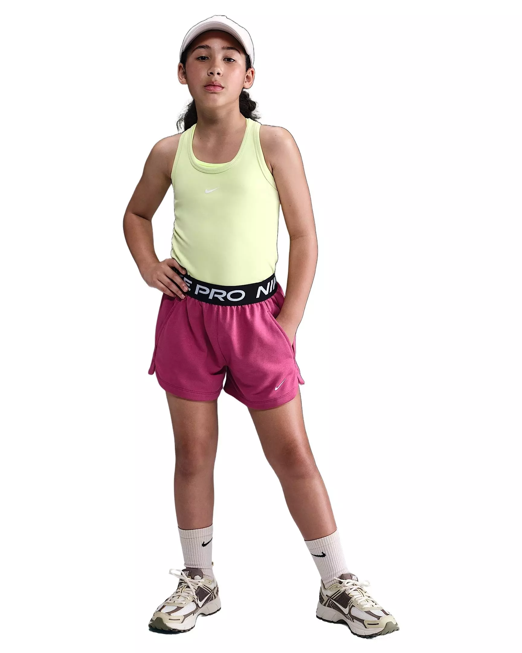 Nike Big Girls' Pro Fleece Dri-FIT Shorts - Purple - PURPLE