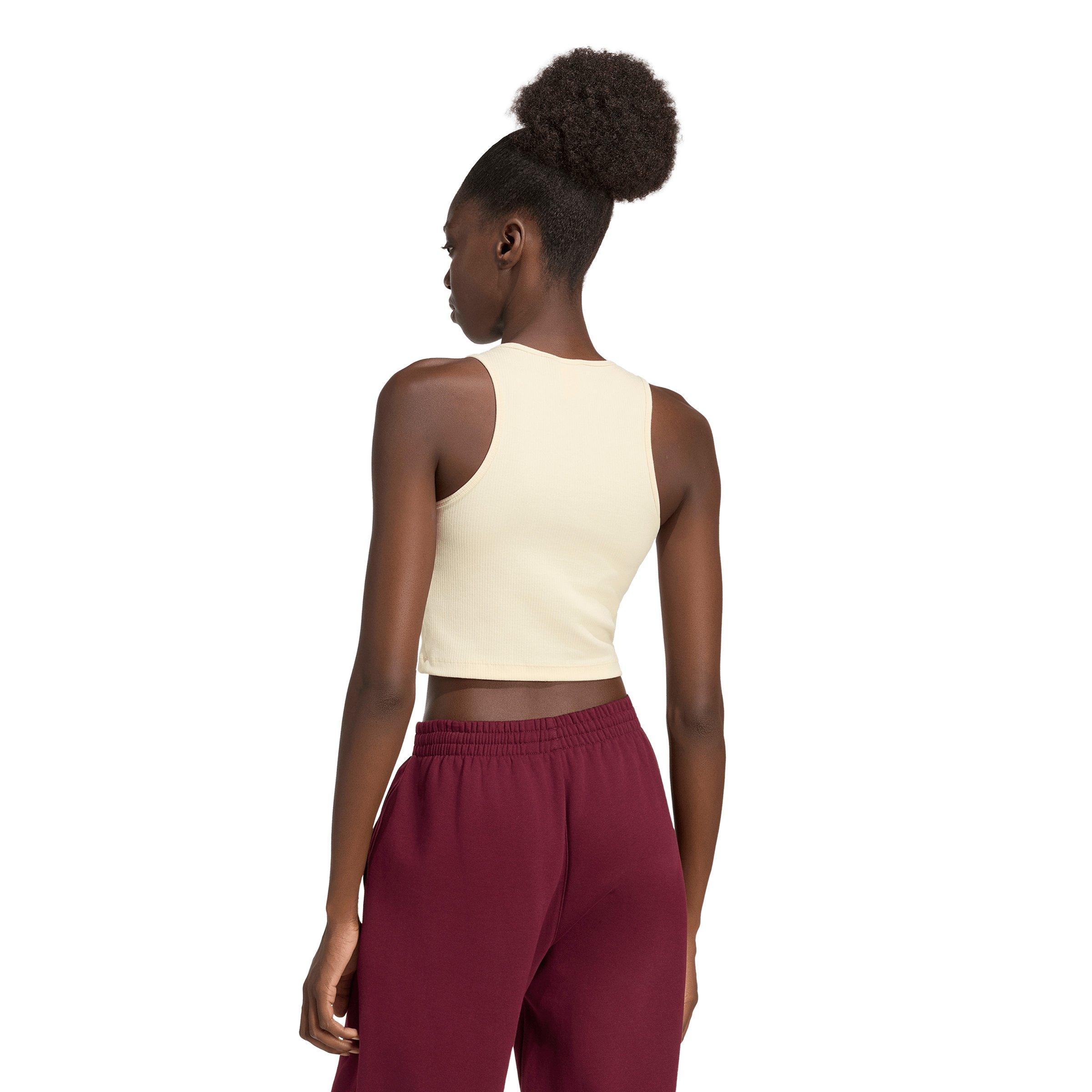 adidas Originals Women's Trefoil Essentials Rib Tank Top - Warm Vanilla - WARM VANILLA Thumbnail View 2