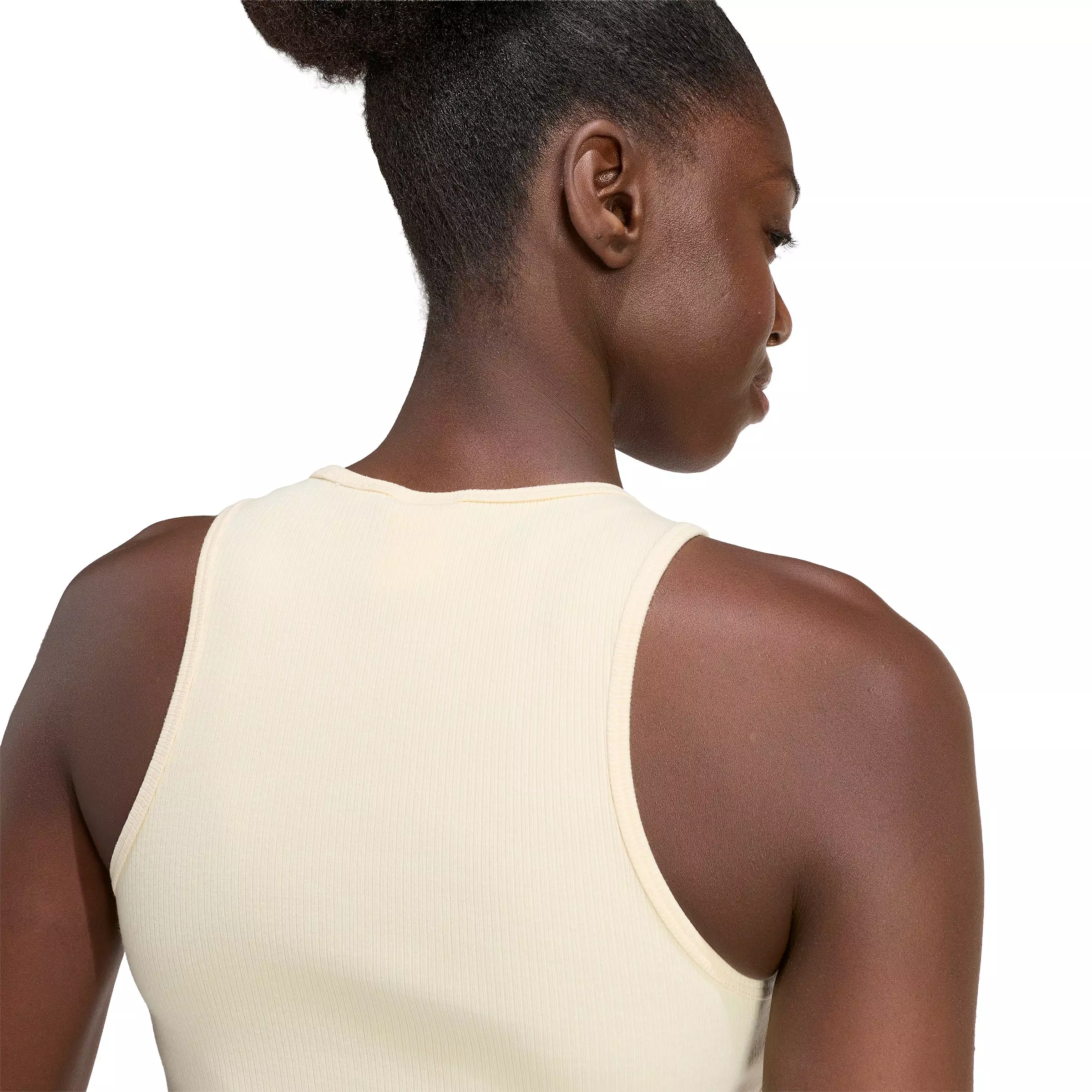 adidas Originals Women's Trefoil Essentials Rib Tank Top - Warm Vanilla - WARM VANILLA