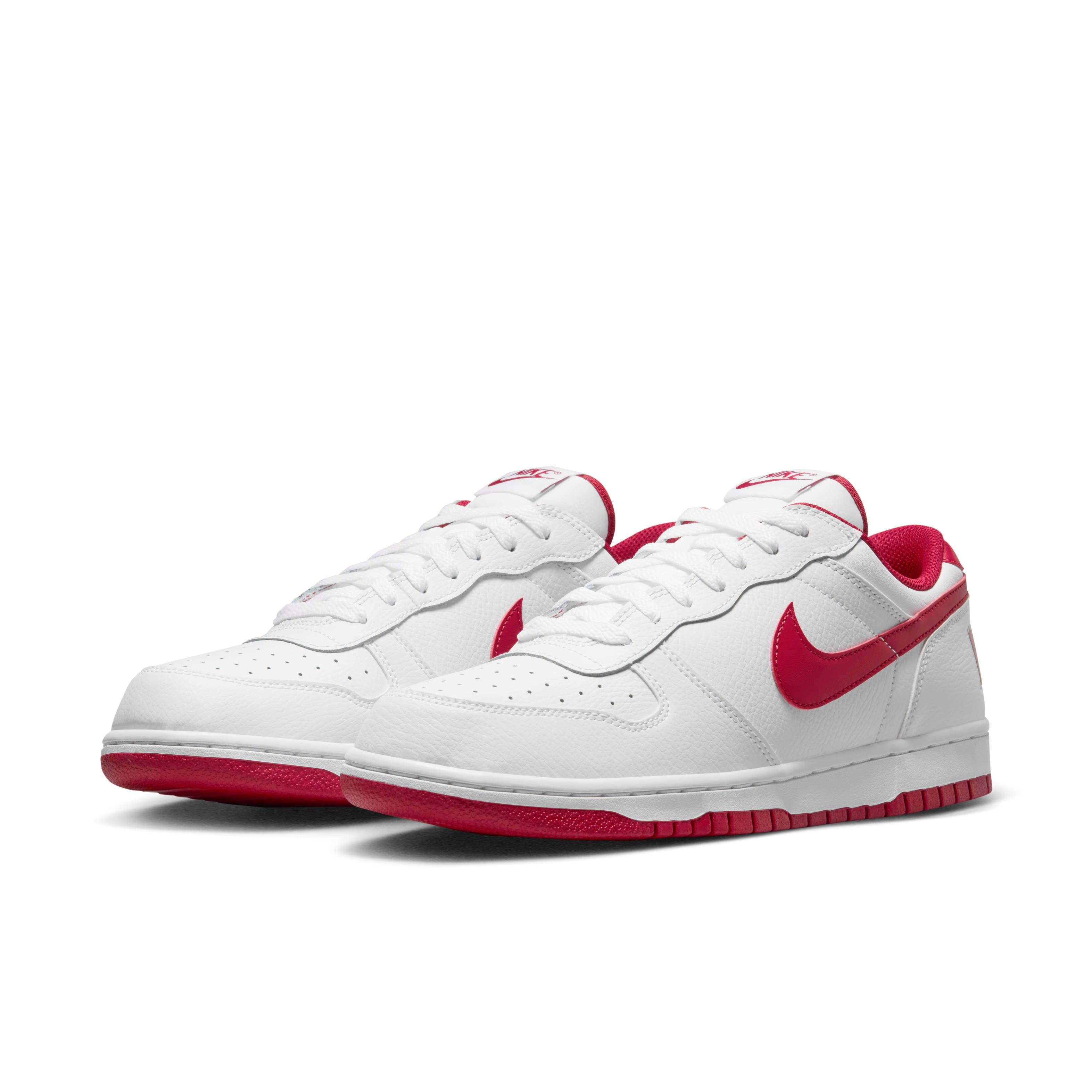 Nike Big Low "White/Gym Red" Men's Shoe - WHITE/RED Thumbnail View 3