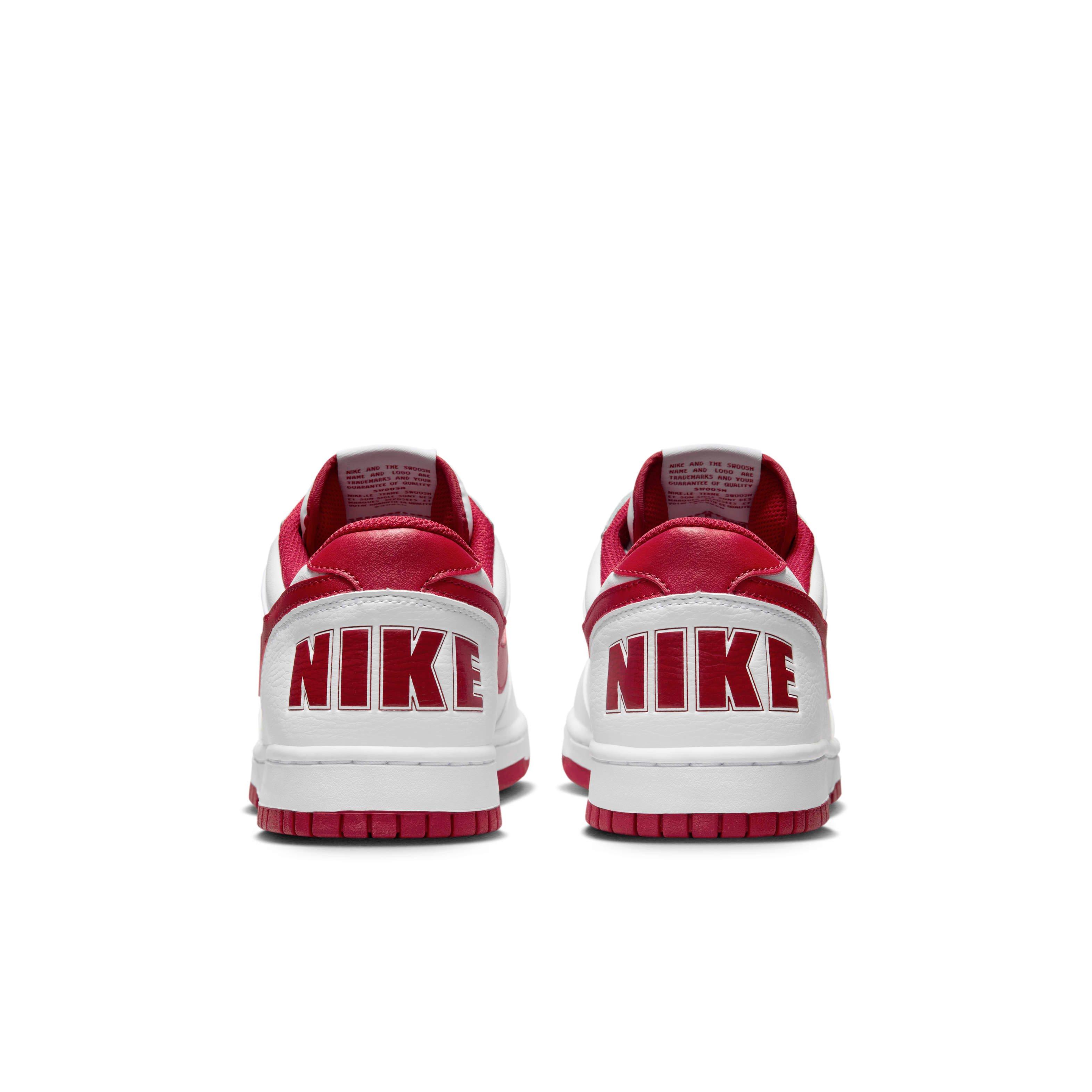 Nike Big Low "White/Gym Red" Men's Shoe - WHITE/RED Thumbnail View 5