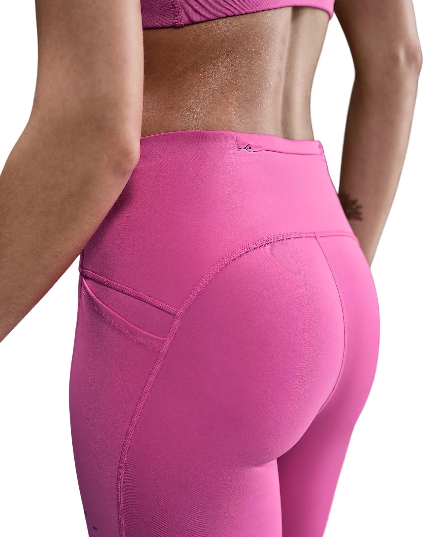Nike Women's Swift High-Waisted 7/8 Running Leggings with Pockets - Pink - PINK Thumbnail View 4