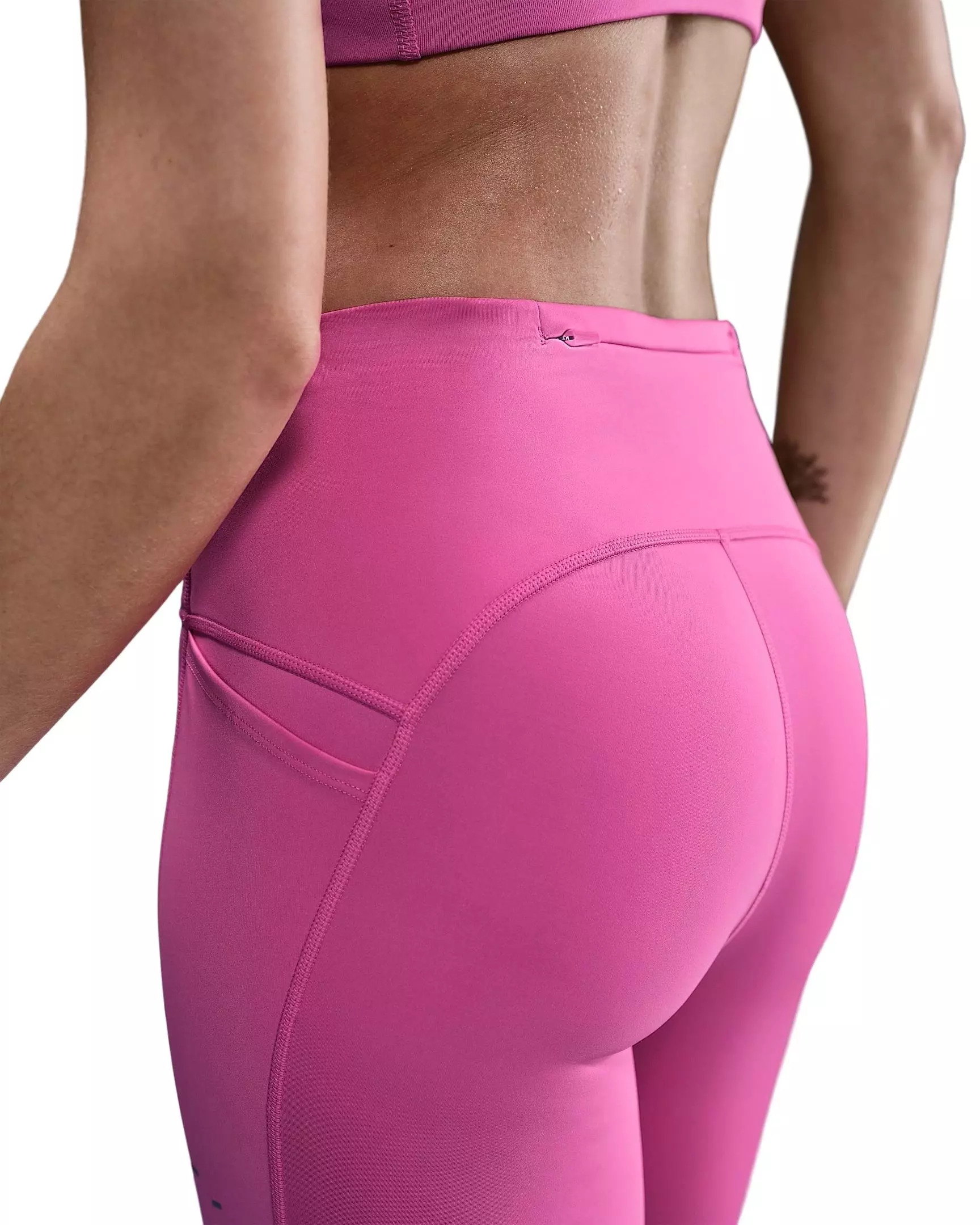 Nike Women's Swift High-Waisted 7/8 Running Leggings with Pockets - Pink - PINK