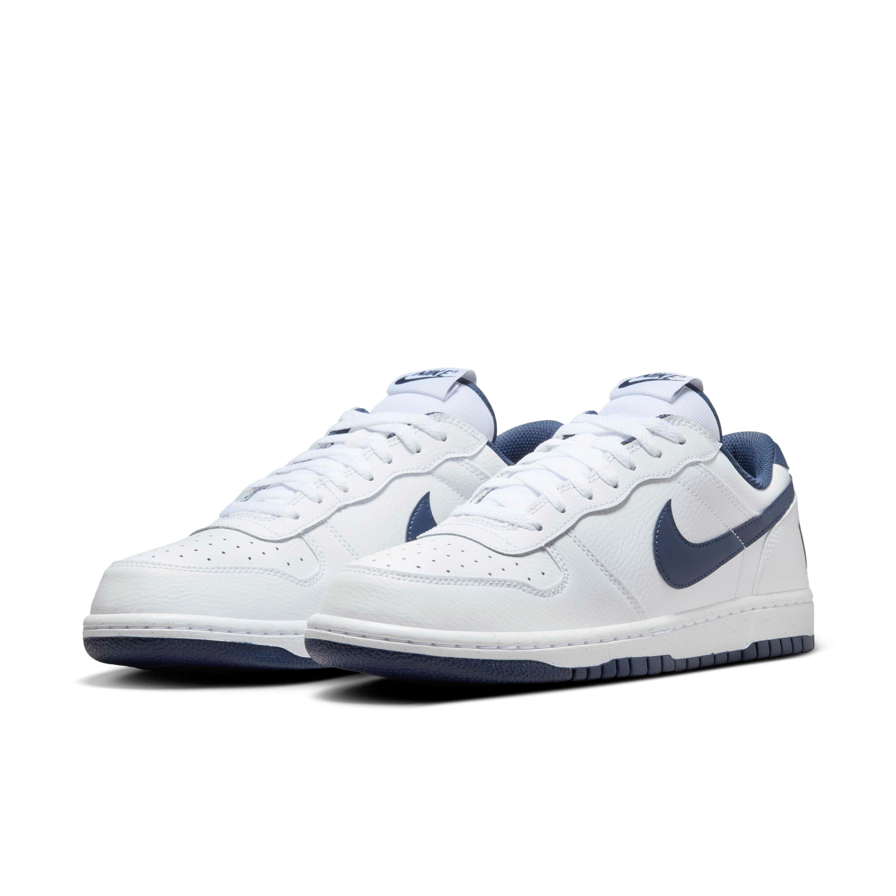 Nike Big Low "White/Midnight Navy" Men's Shoe - WHITE/NAVY Thumbnail View 3