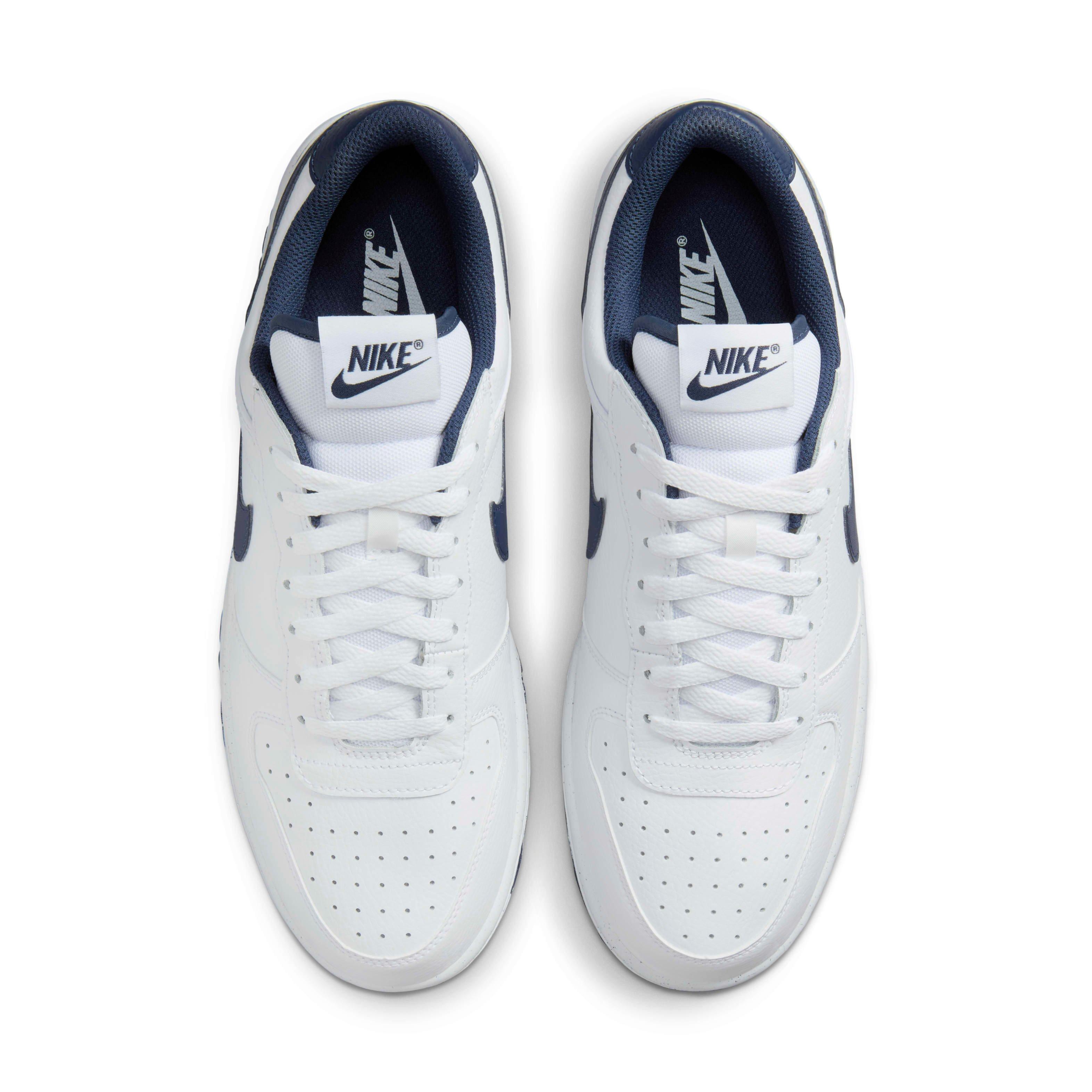 Nike Big Low "White/Midnight Navy" Men's Shoe - WHITE/NAVY Thumbnail View 4