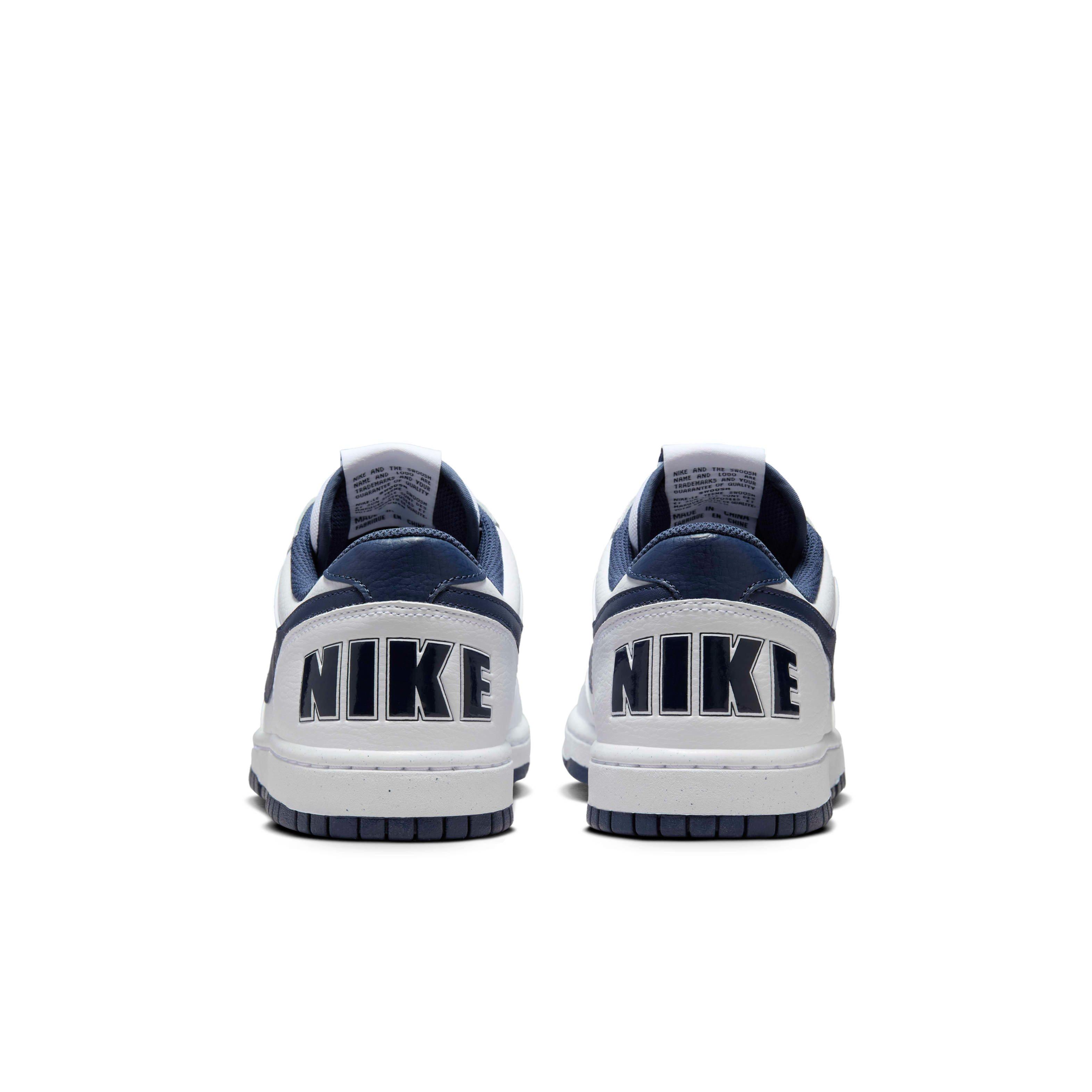 Nike Big Low "White/Midnight Navy" Men's Shoe - WHITE/NAVY Thumbnail View 5