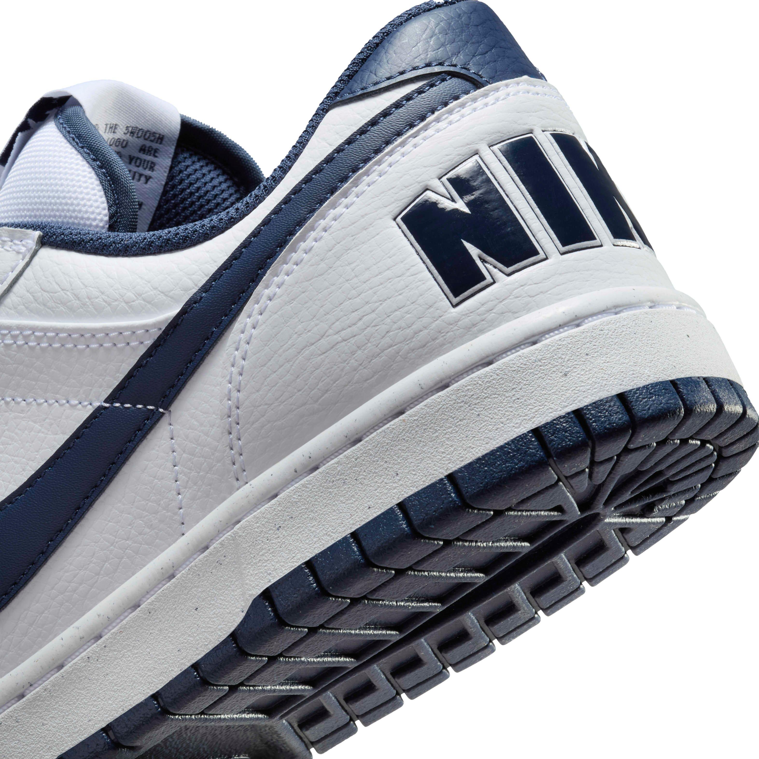 Nike Big Low "White/Midnight Navy" Men's Shoe - WHITE/NAVY Thumbnail View 8