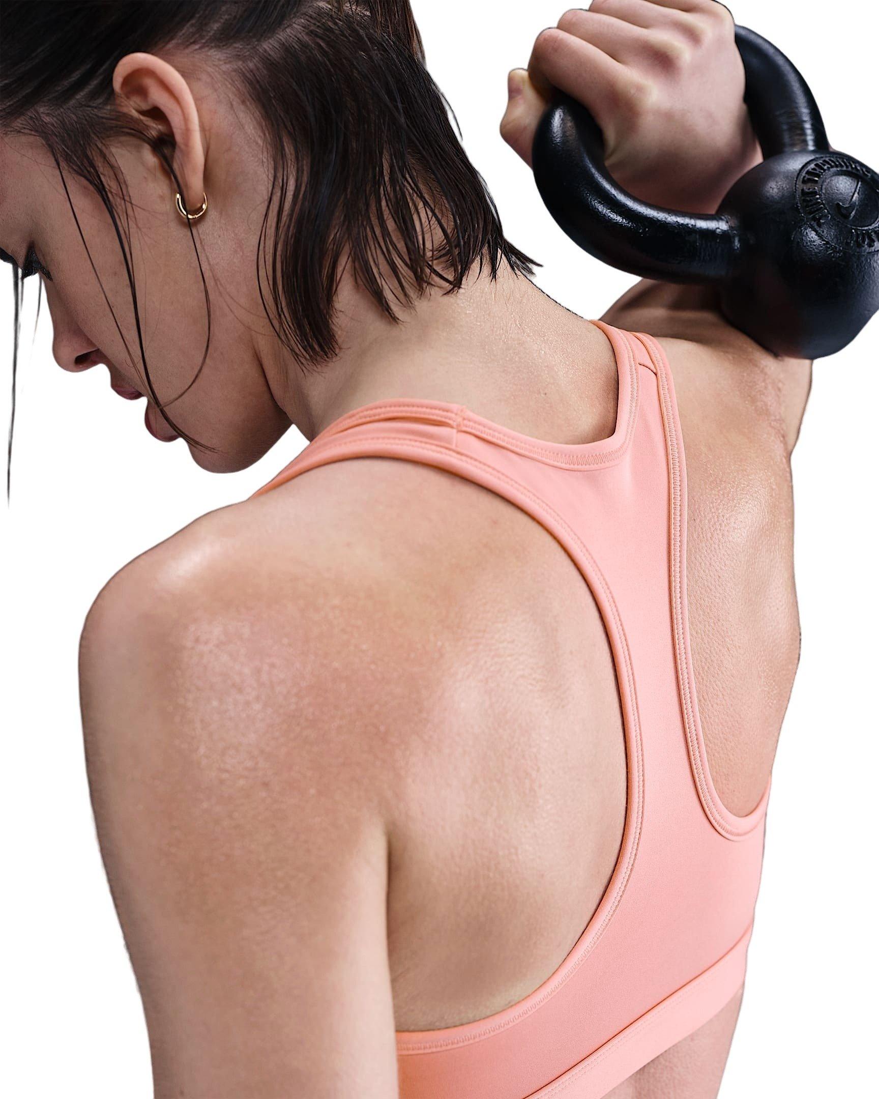 Nike Women's Swoosh Medium Support Padded Sports Bra - Rust Pink - RUST PINK Thumbnail View 2