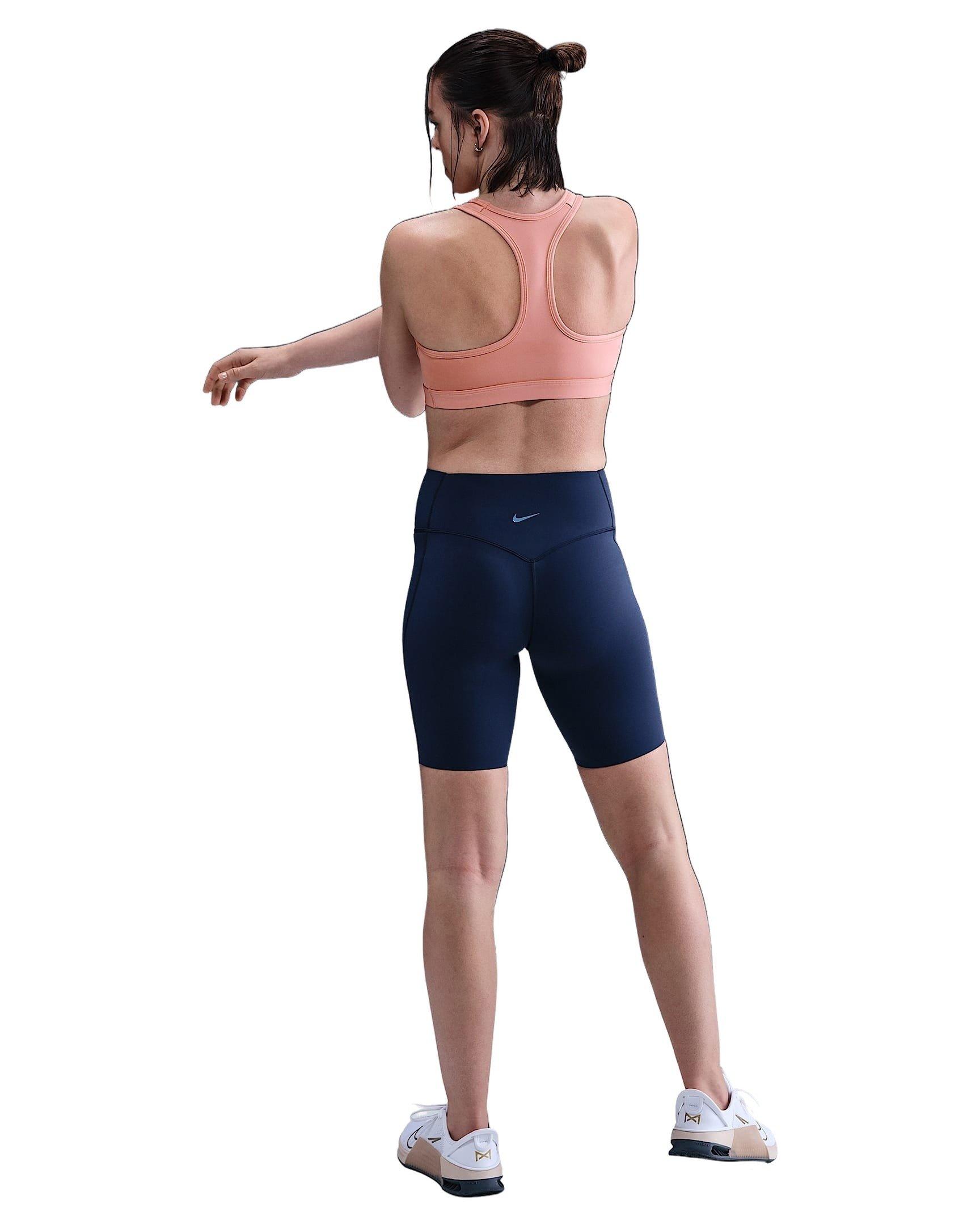 Nike Women's Swoosh Medium Support Padded Sports Bra - Rust Pink - RUST PINK Thumbnail View 5