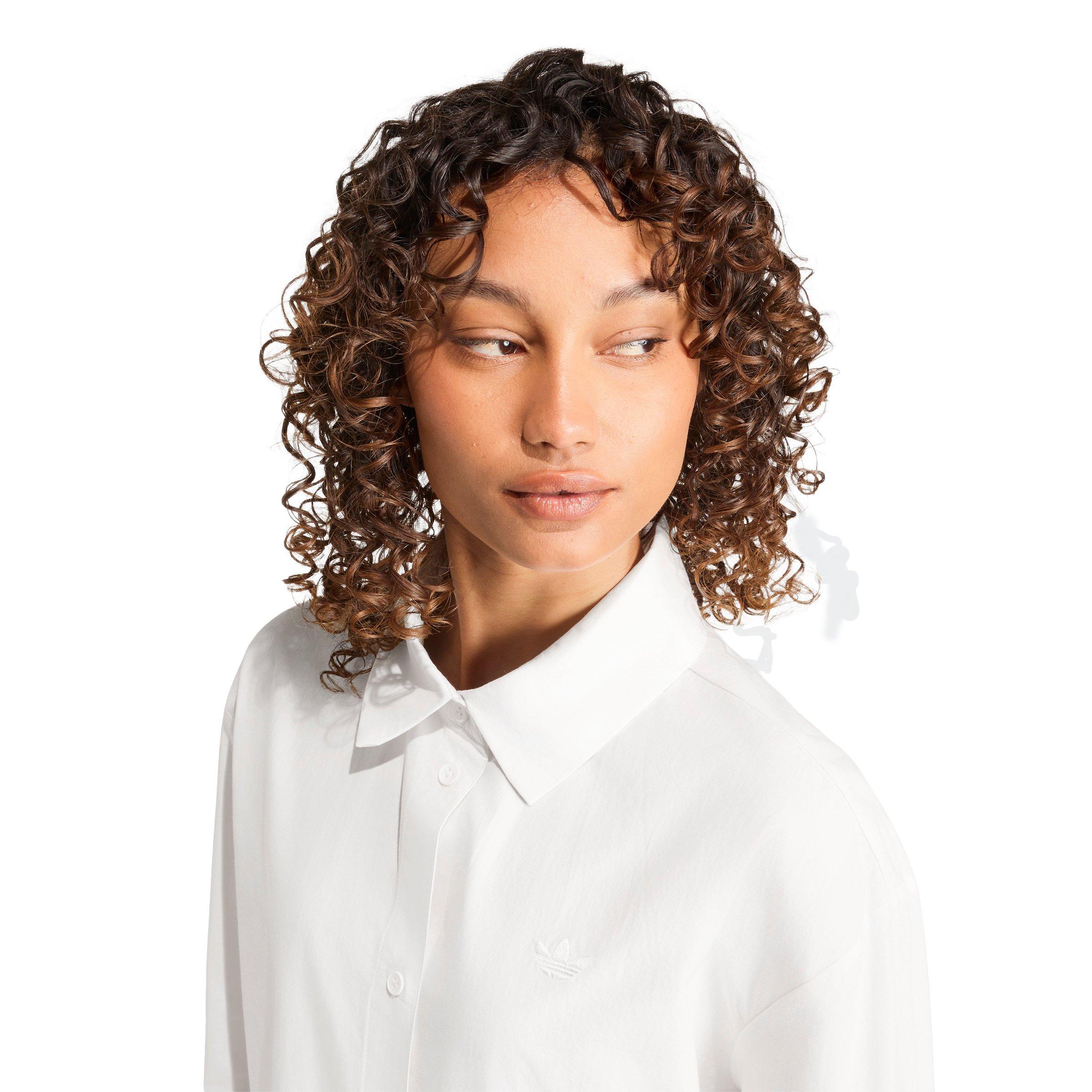 adidas Originals Women's 3-Stripes Long Sleeve Shirt - White - WHITE