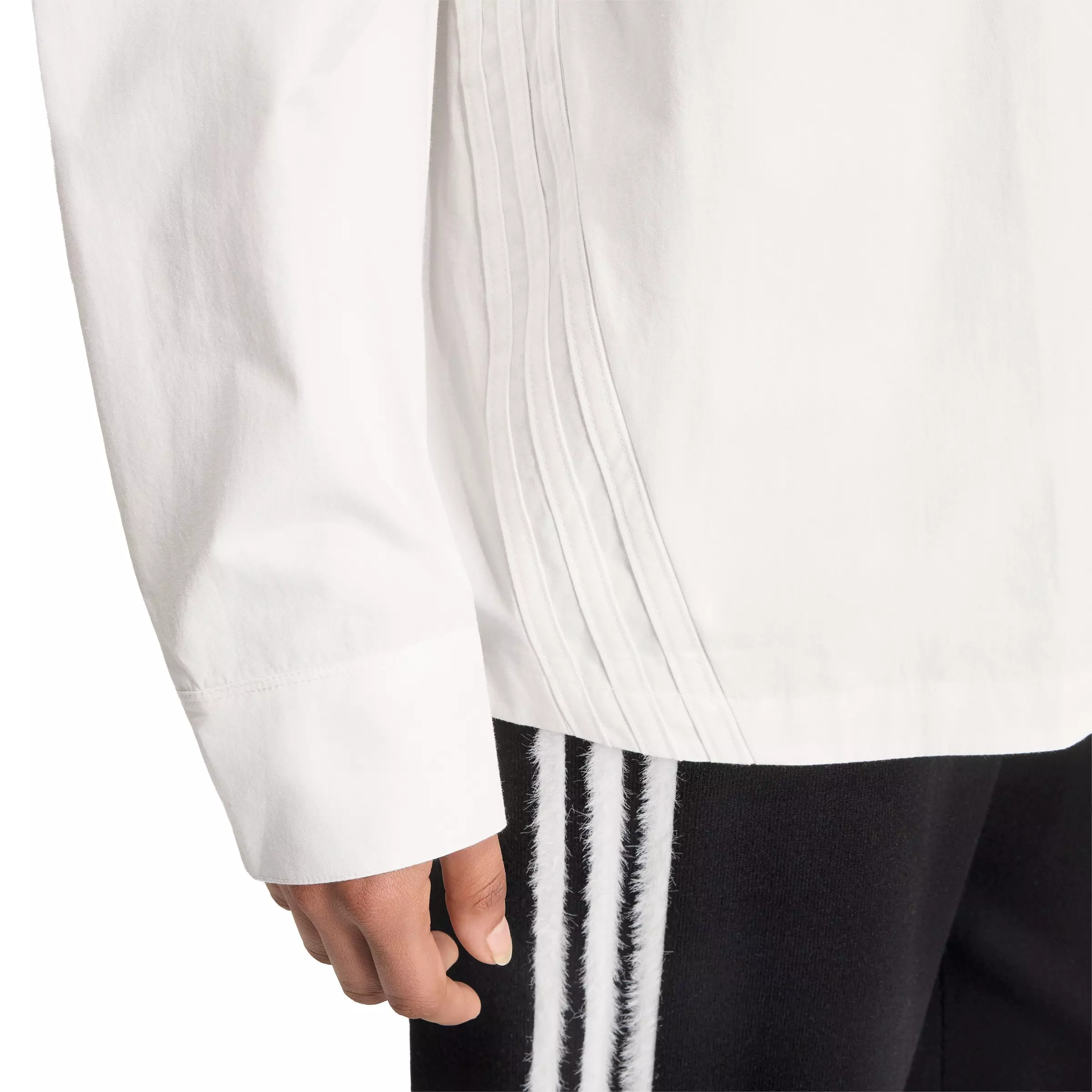 adidas Originals Women's 3-Stripes Long Sleeve Shirt - White - WHITE