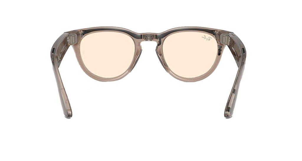 Ray-Ban Meta Headliner Clear/Saffron Yellow Transitions Sunglasses - Shiny Warm Stone - GREY/YELLOW Thumbnail View 4