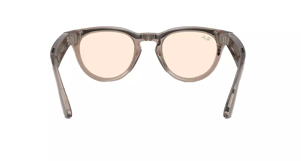 Ray-Ban Meta Headliner Clear/Saffron Yellow Transitions Sunglasses - Shiny Warm Stone - GREY/YELLOW