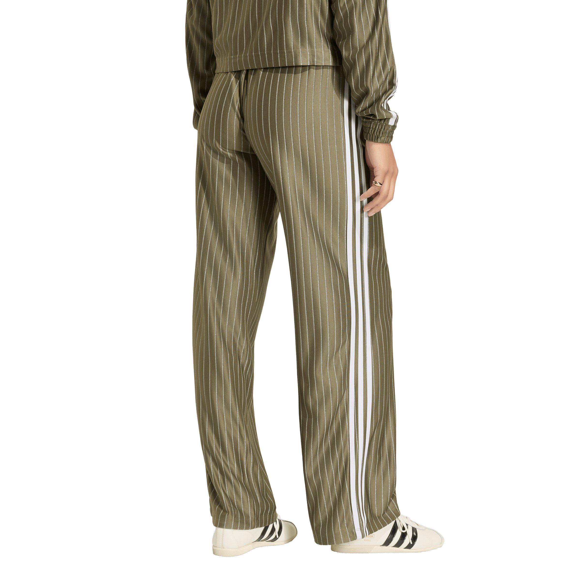 adidas Originals Women's Firebird Pinstripe Track Pants - Brown/Silver - BROWN/SILVER