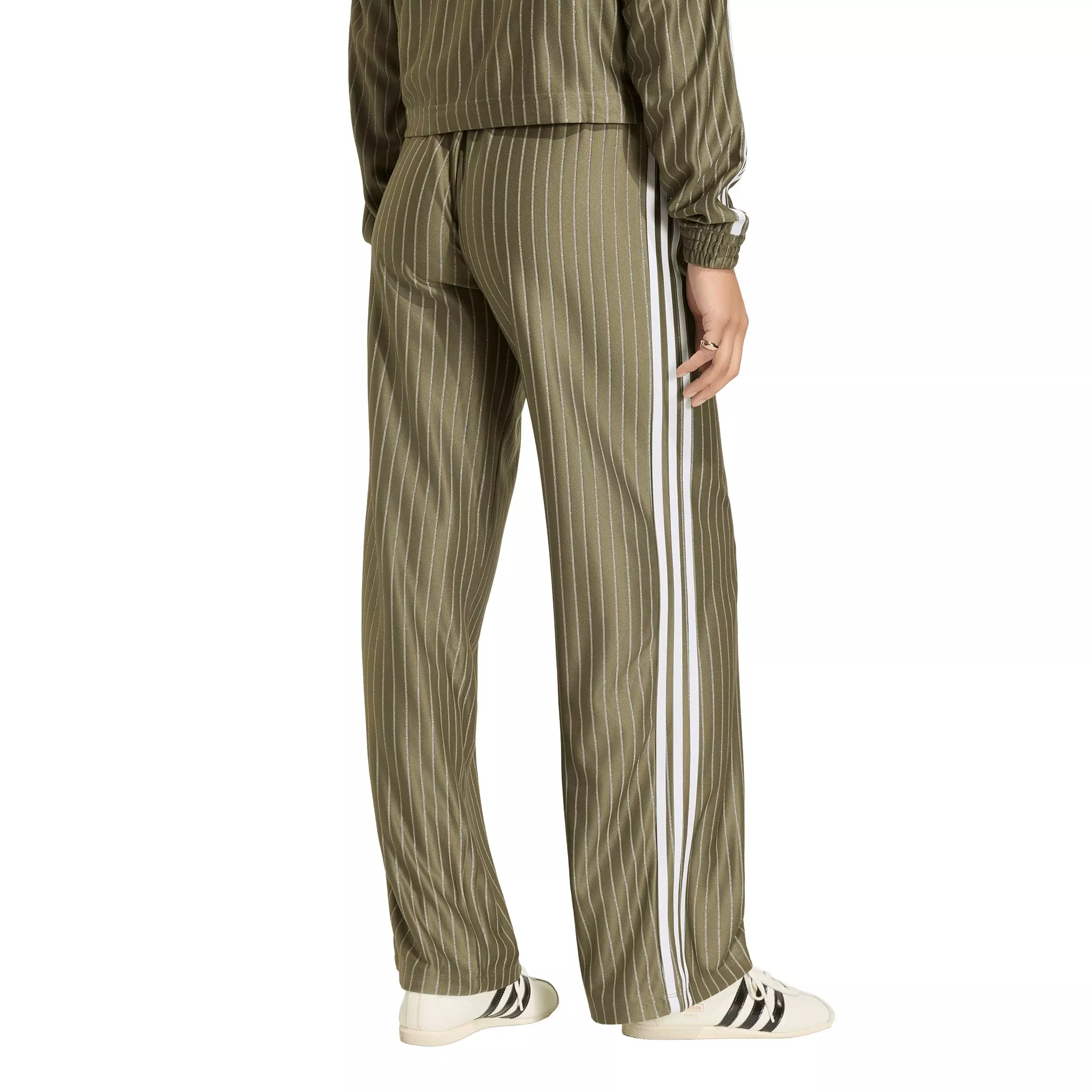 adidas Originals Women's Firebird Pinstripe Track Pants - Brown/Silver - BROWN/SILVER