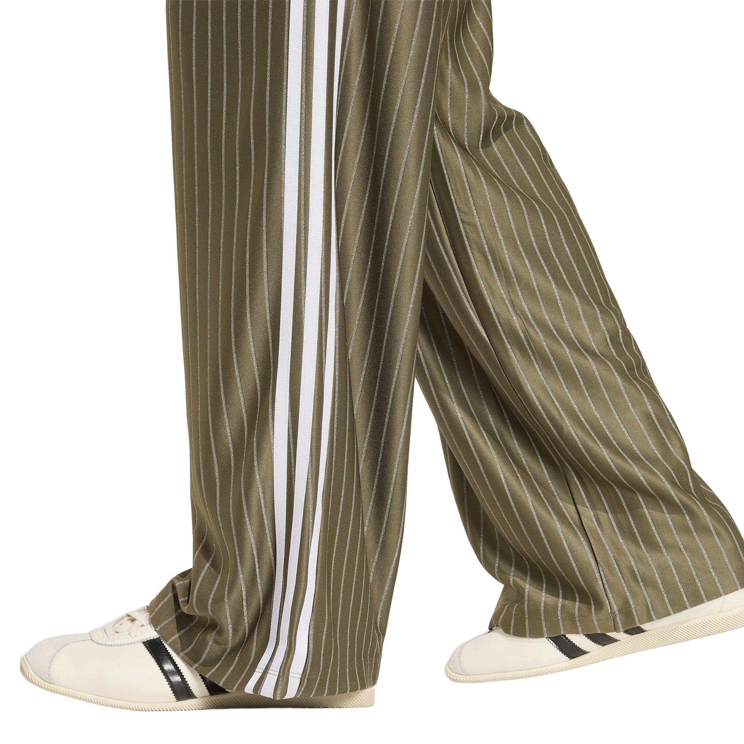 adidas Originals Women's Firebird Pinstripe Track Pants - Brown/Silver - BROWN/SILVER
