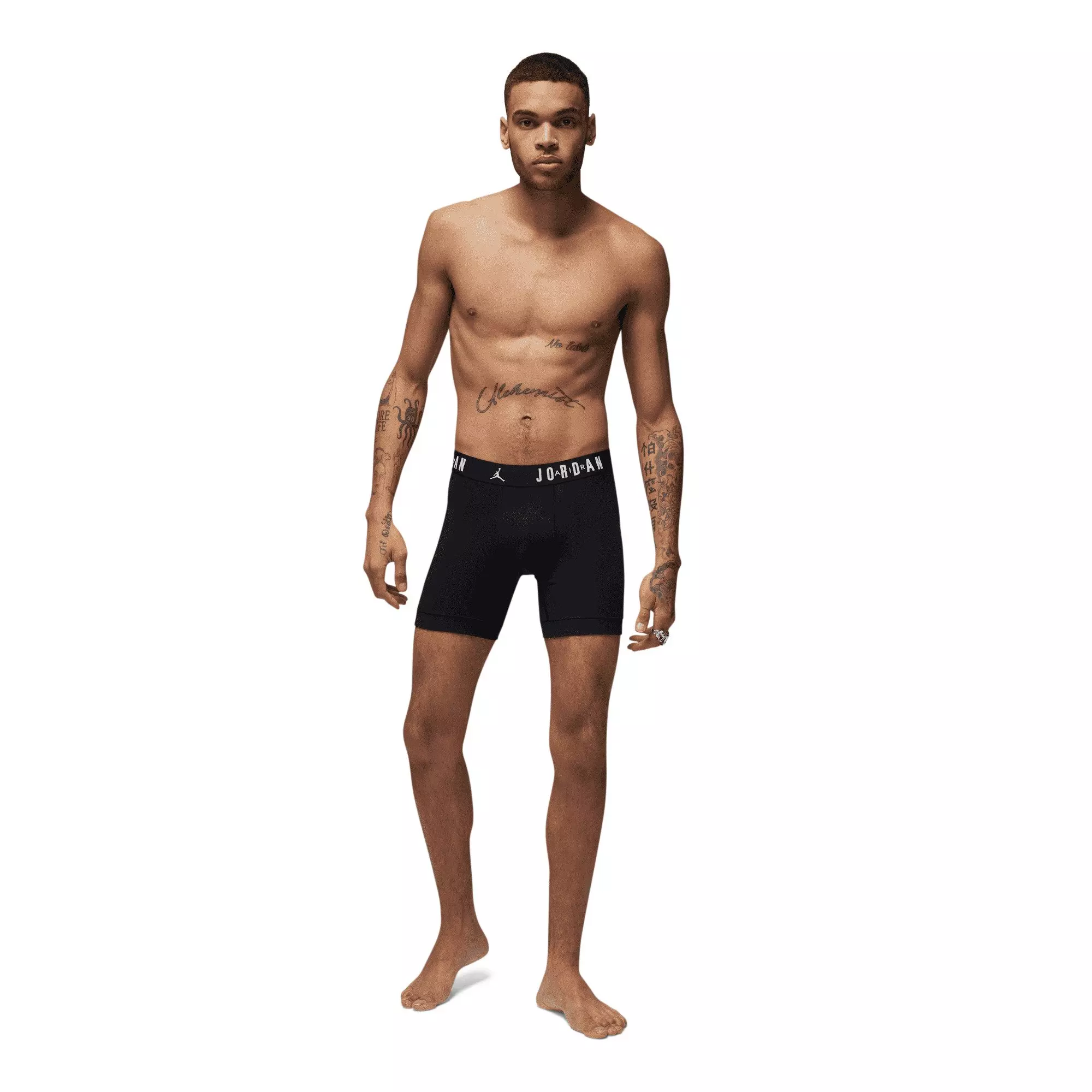 Jordan Men's Flight Cotton Core 3-Pack Boxer Brief -Black - BLACK