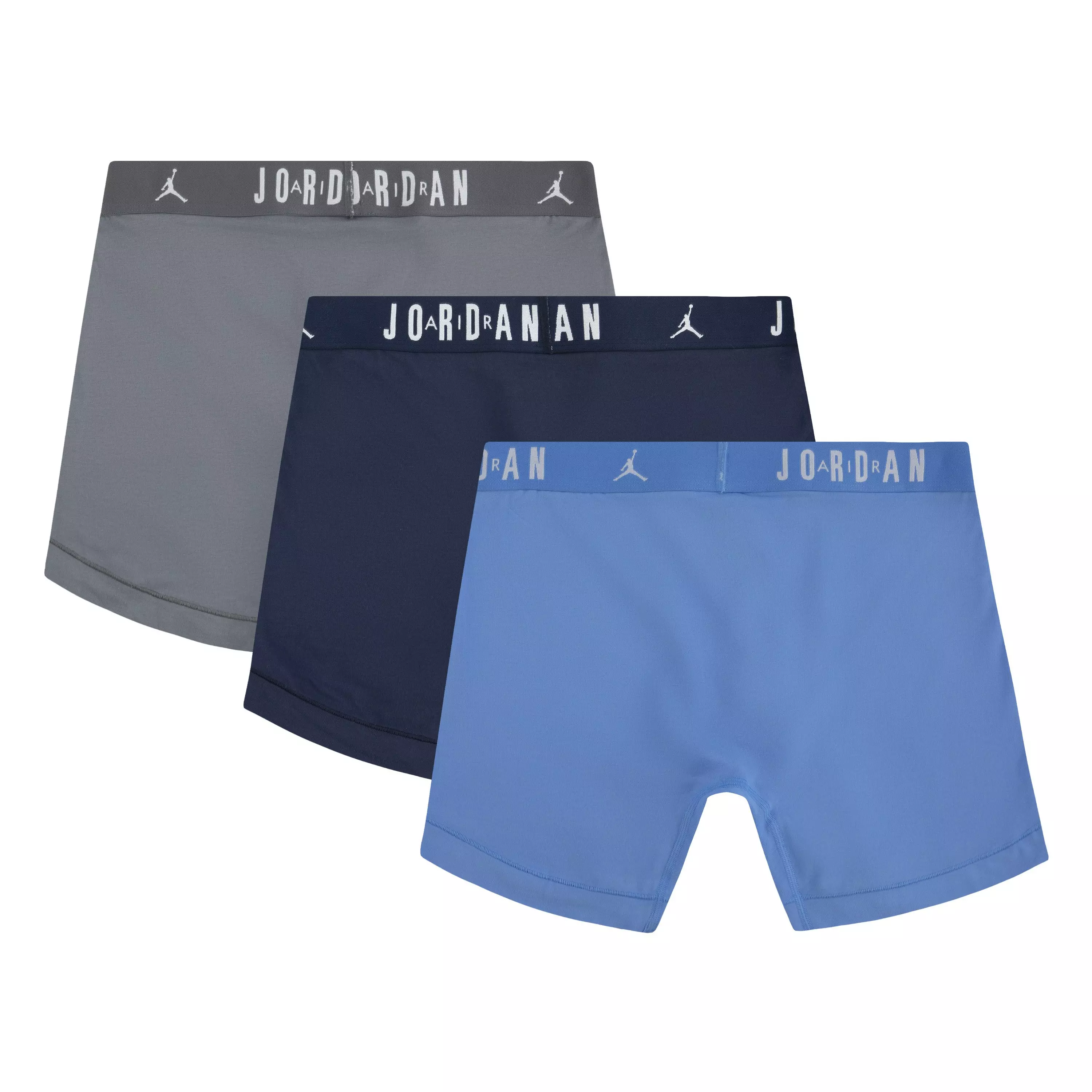 Jordan Men's Flight Cotton Core 3-Pack Boxer Brief - Blue/Black/Grey - BLUE/BLACK/GREY