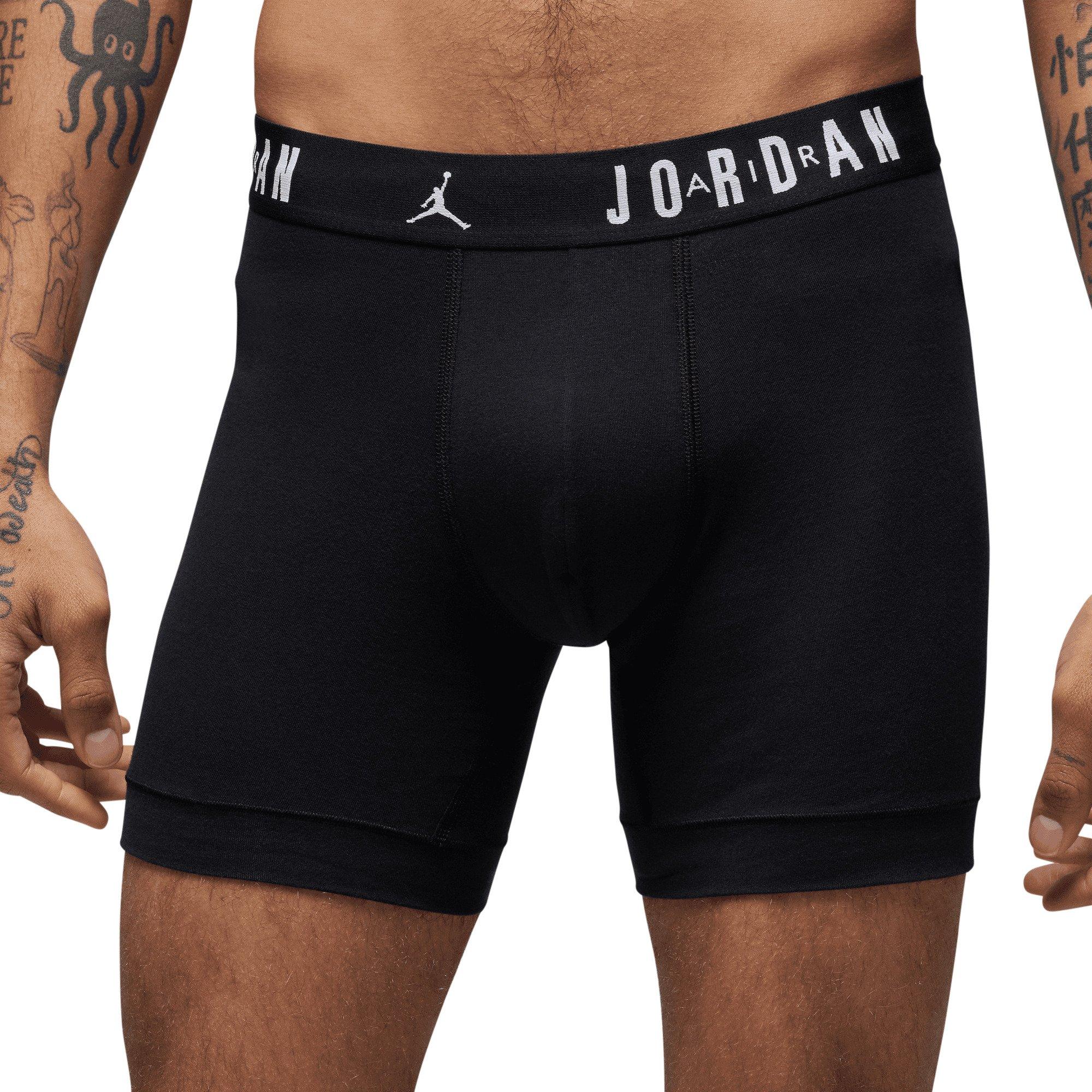 Jordan Men's Flight Cotton Core 3-Pack Boxer Brief -Blue/Black/Grey - BLUE/BLACK/GREY Thumbnail View 3