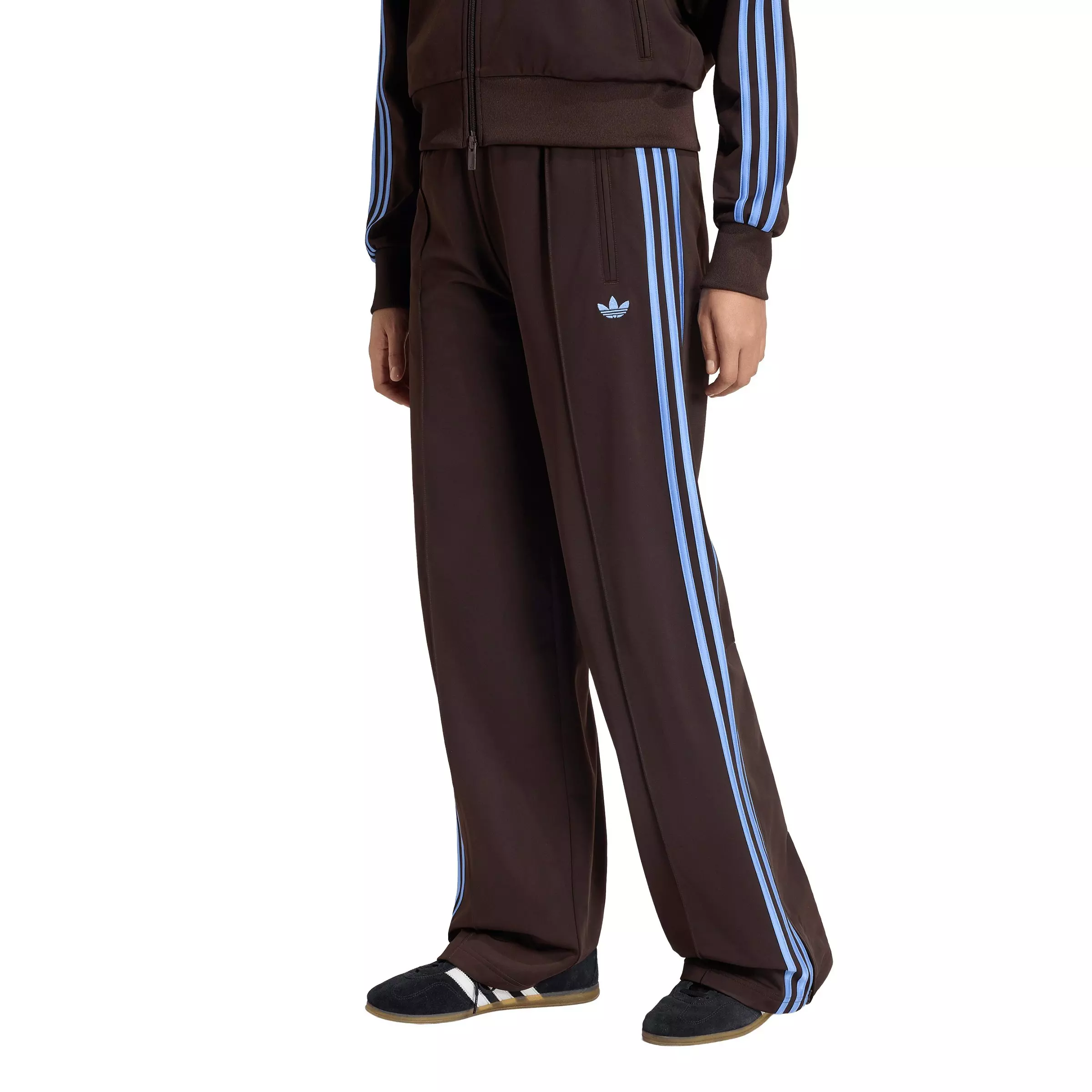 adidas Originals Women's Firebird Loose Tracksuit Pants - Brown/Blue - BROWN/BLUE