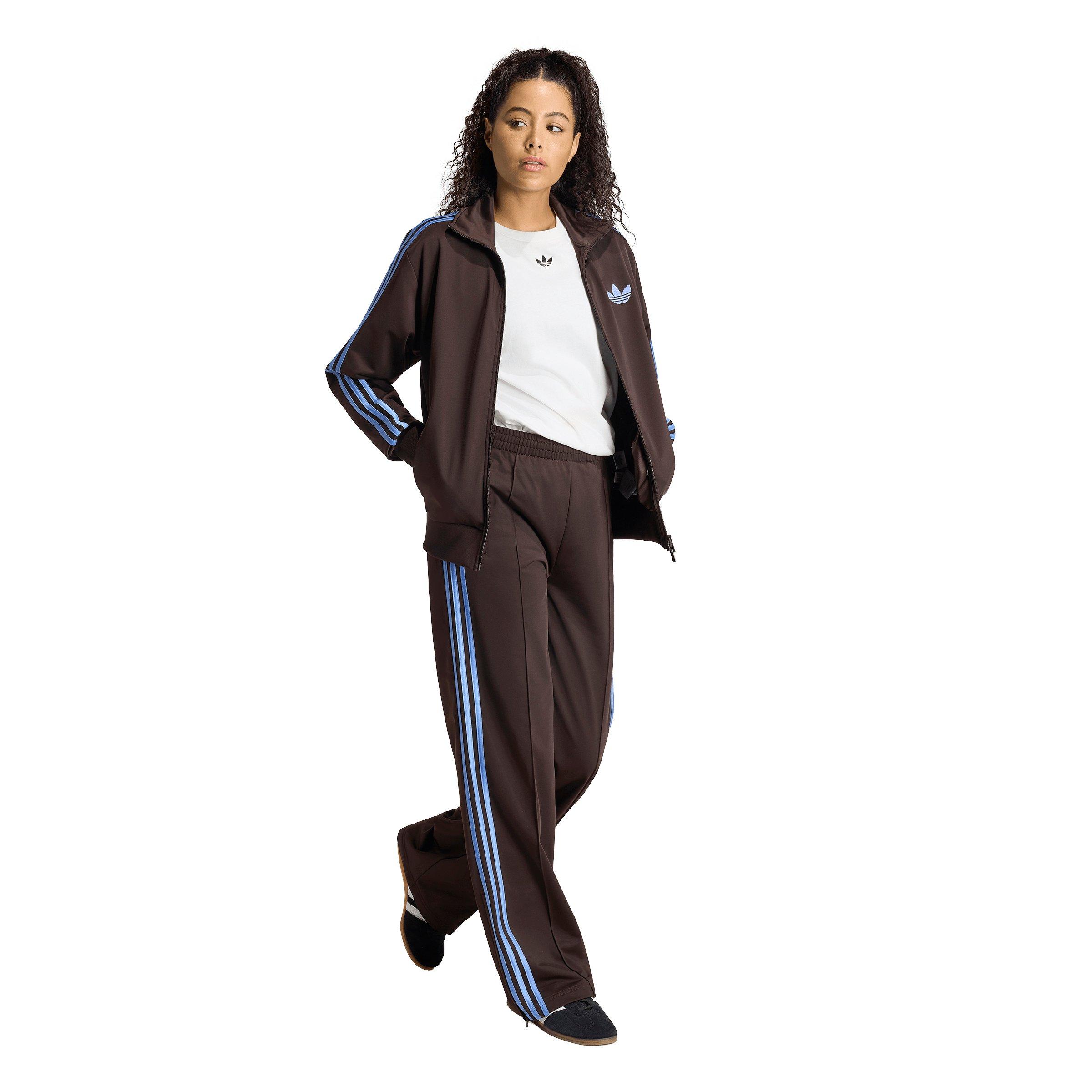 adidas Originals Women's Firebird Loose Tracksuit Pants - Brown/Blue - BROWN/BLUE