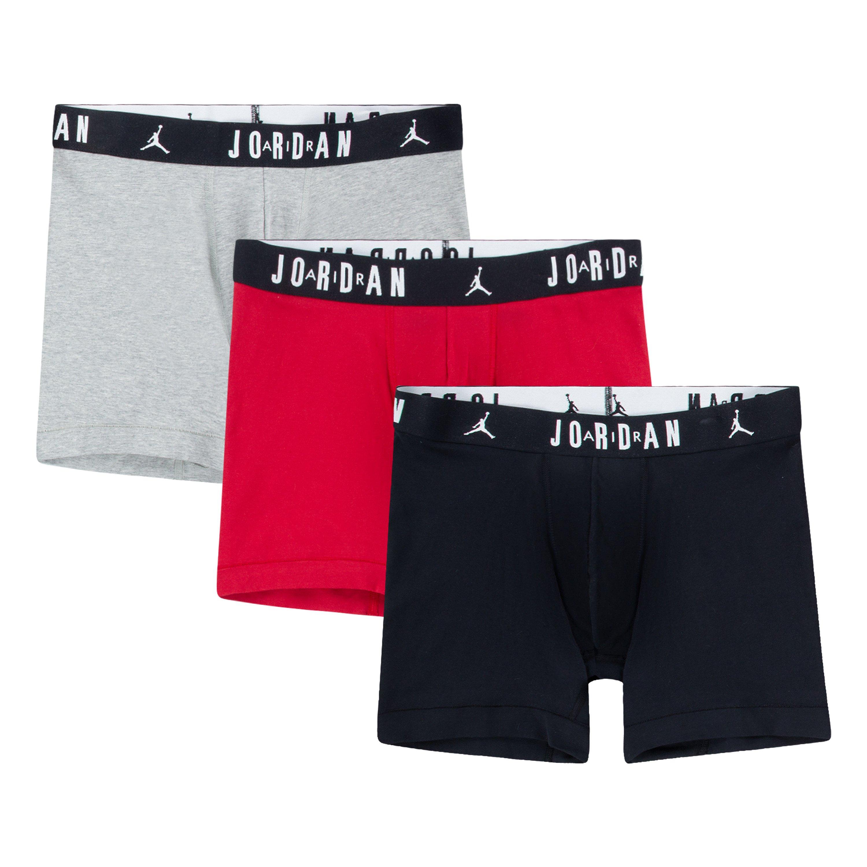 Jordan Men's Flight Cotton Core 3-Pack Boxer Brief -Red/Black/Grey - RED/BLACK/GREY Thumbnail View 1