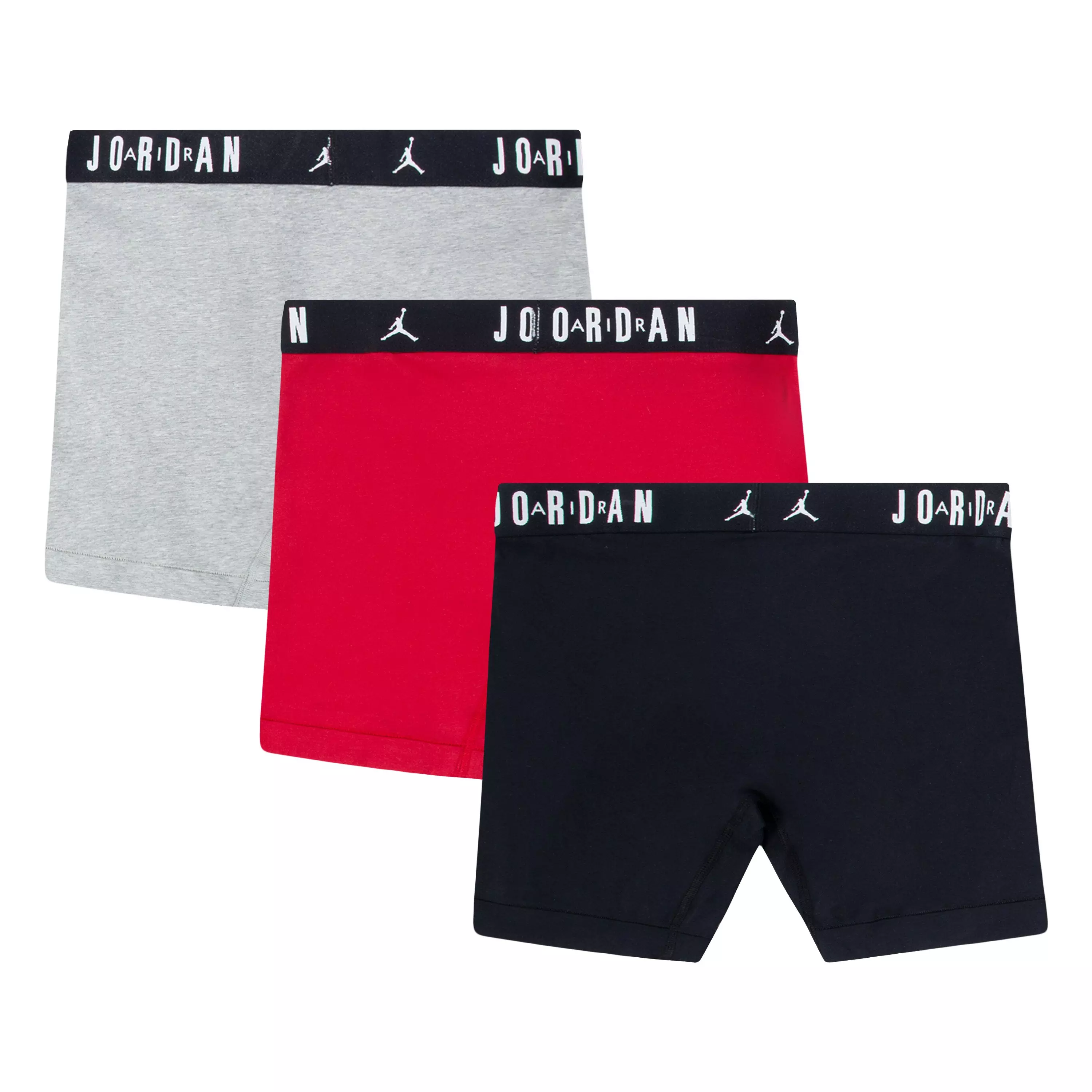 Jordan Men's Flight Cotton Core 3-Pack Boxer Brief -Red/Black/Grey - RED/BLACK/GREY
