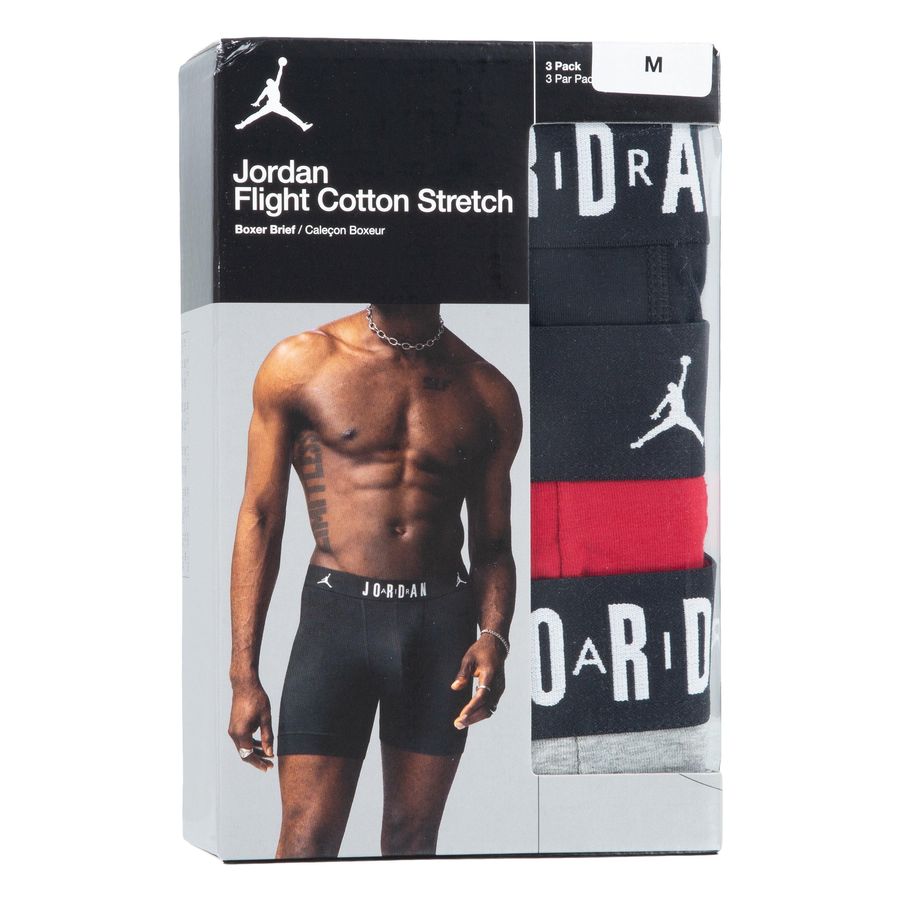 Jordan Men's Flight Cotton Core 3-Pack Boxer Brief - Red/Black/Grey - RED/BLACK/GREY Thumbnail View 7