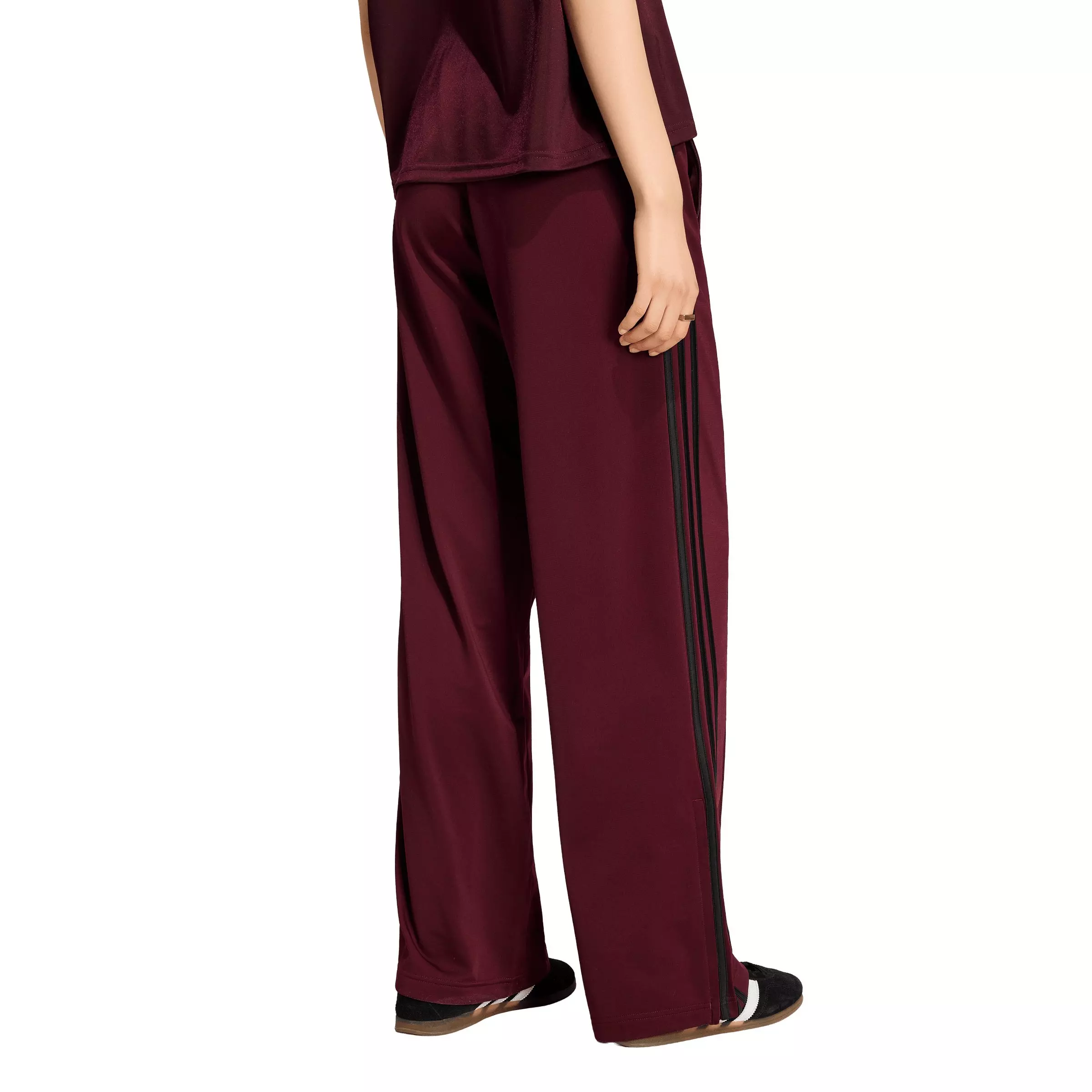 adidas Originals Women's Firebird Loose Tracksuit Pants - Maroon/Black - MAROON/BLACK