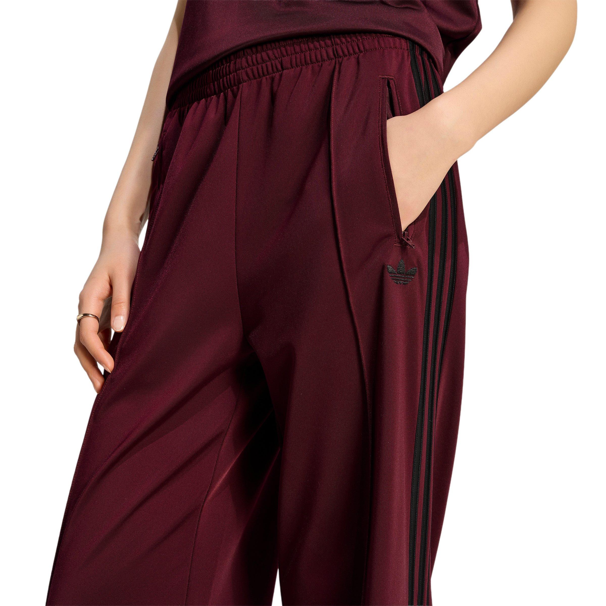 adidas Originals Women's Firebird Loose Tracksuit Pants - Maroon/Black - MAROON/BLACK Thumbnail View 3