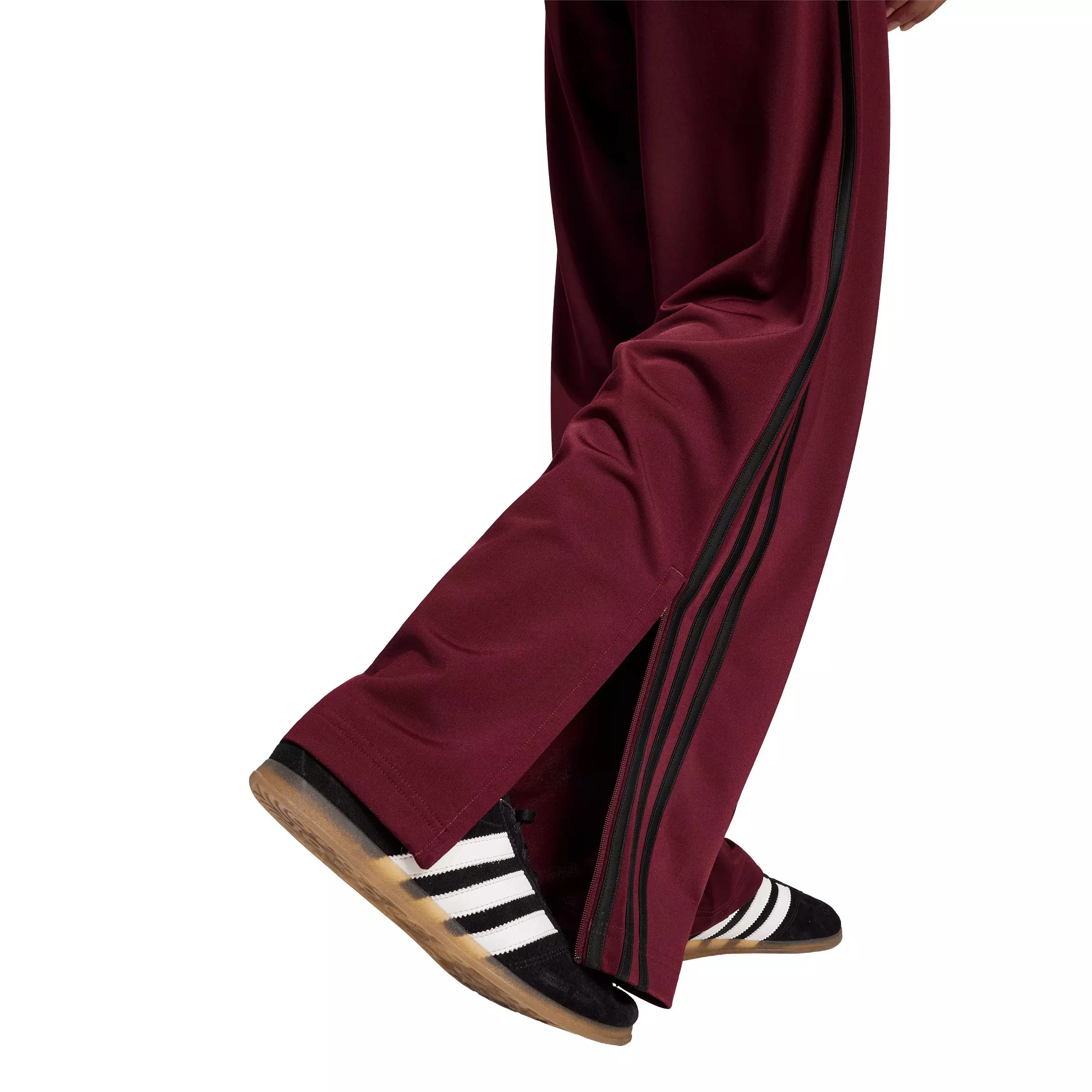 adidas Originals Women's Firebird Loose Tracksuit Pants - Maroon/Black - MAROON/BLACK