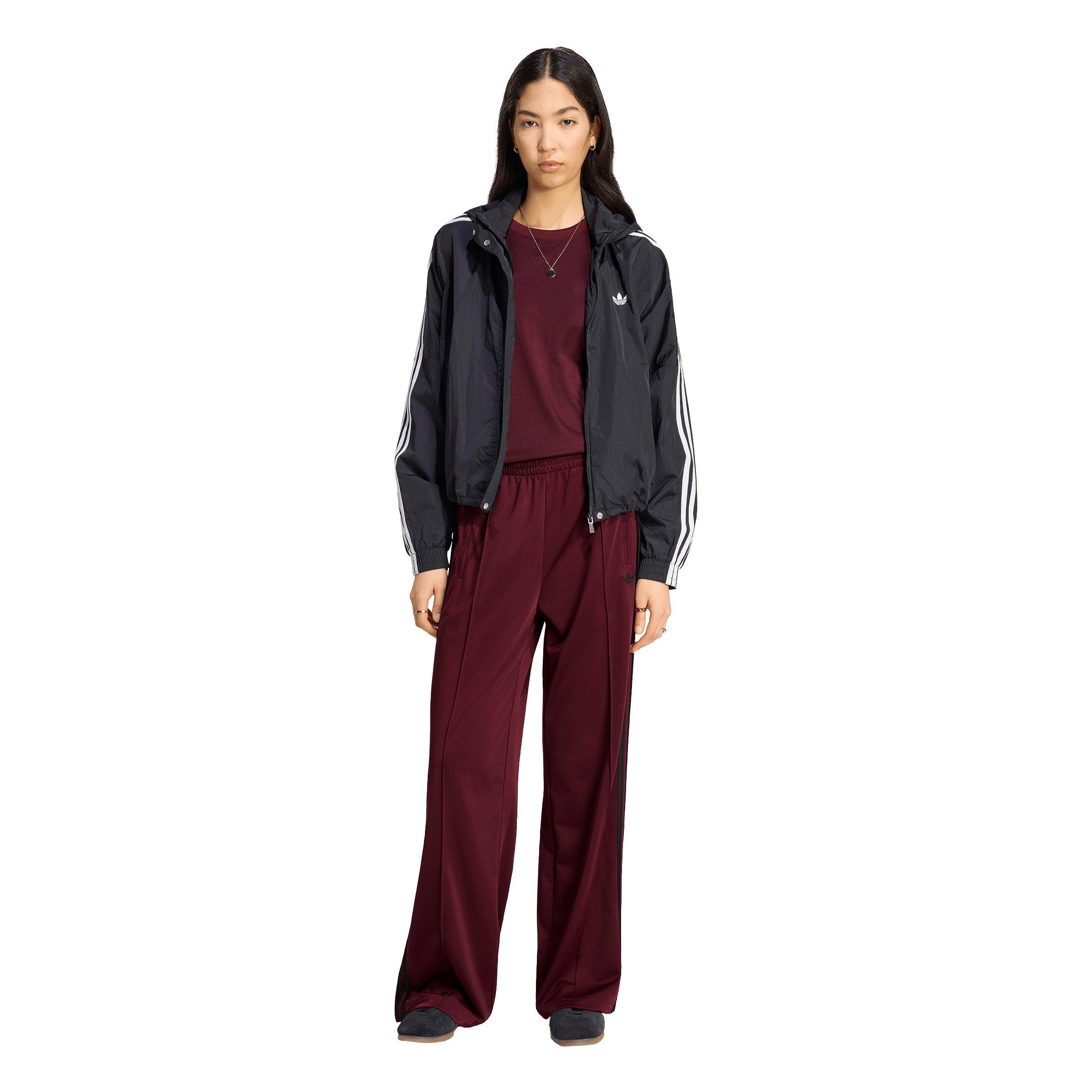 adidas Originals Women's Firebird Loose Tracksuit Pants - Maroon/Black - MAROON/BLACK Thumbnail View 5
