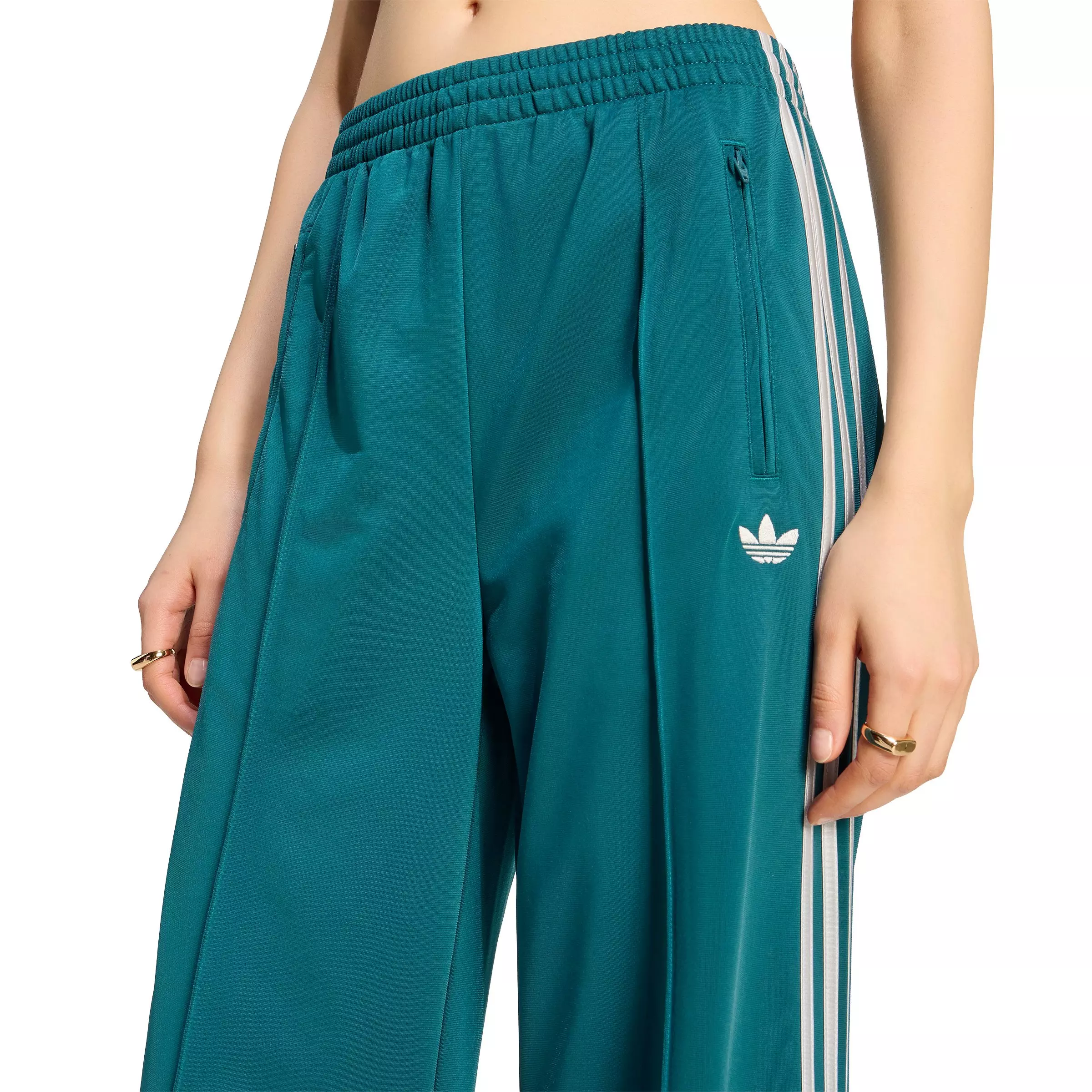 adidas Originals Women's Firebird Loose Tracksuit Pants - Green/Grey - GREEN/GREY