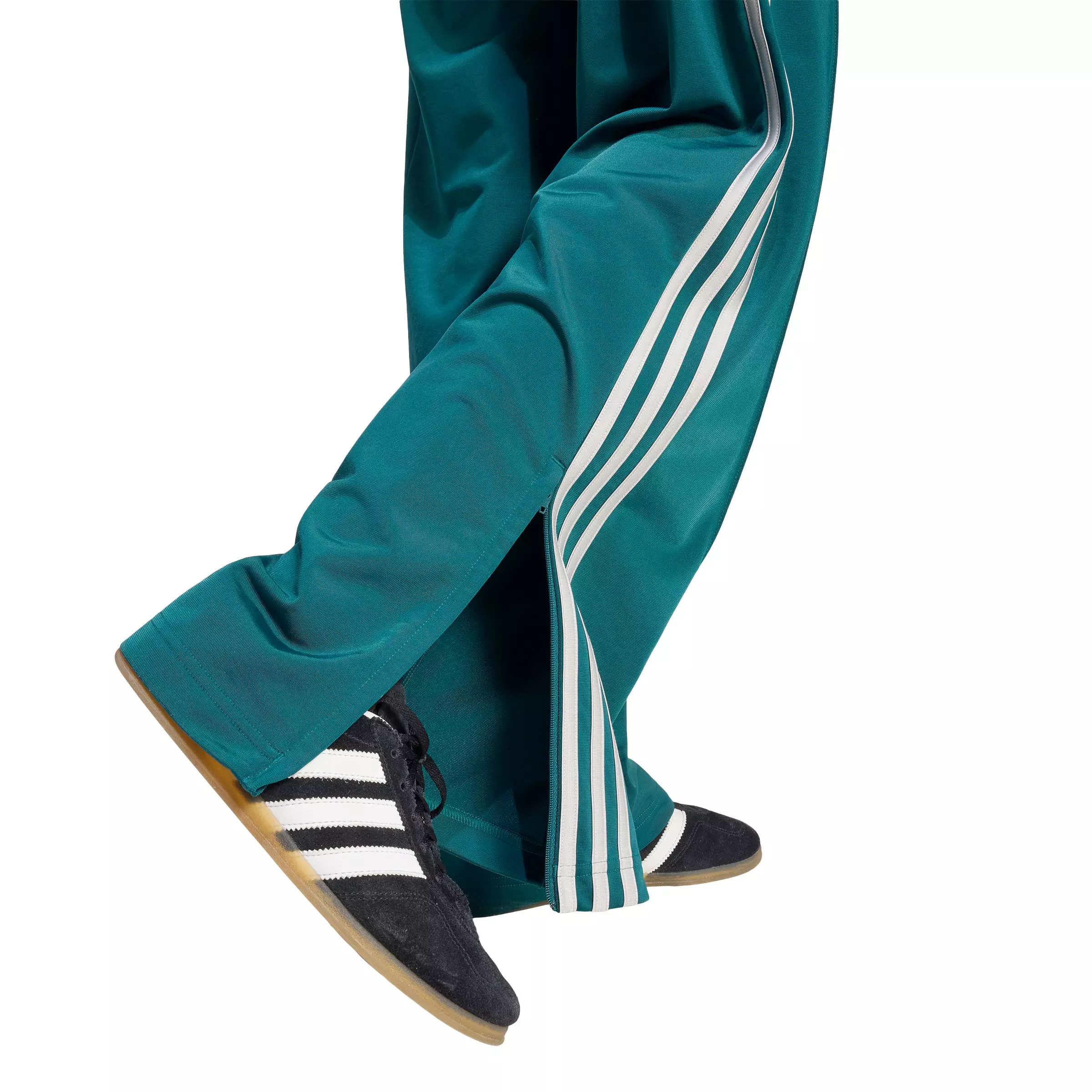 adidas Originals Women's Firebird Loose Tracksuit Pants - Green/Grey - GREEN/GREY