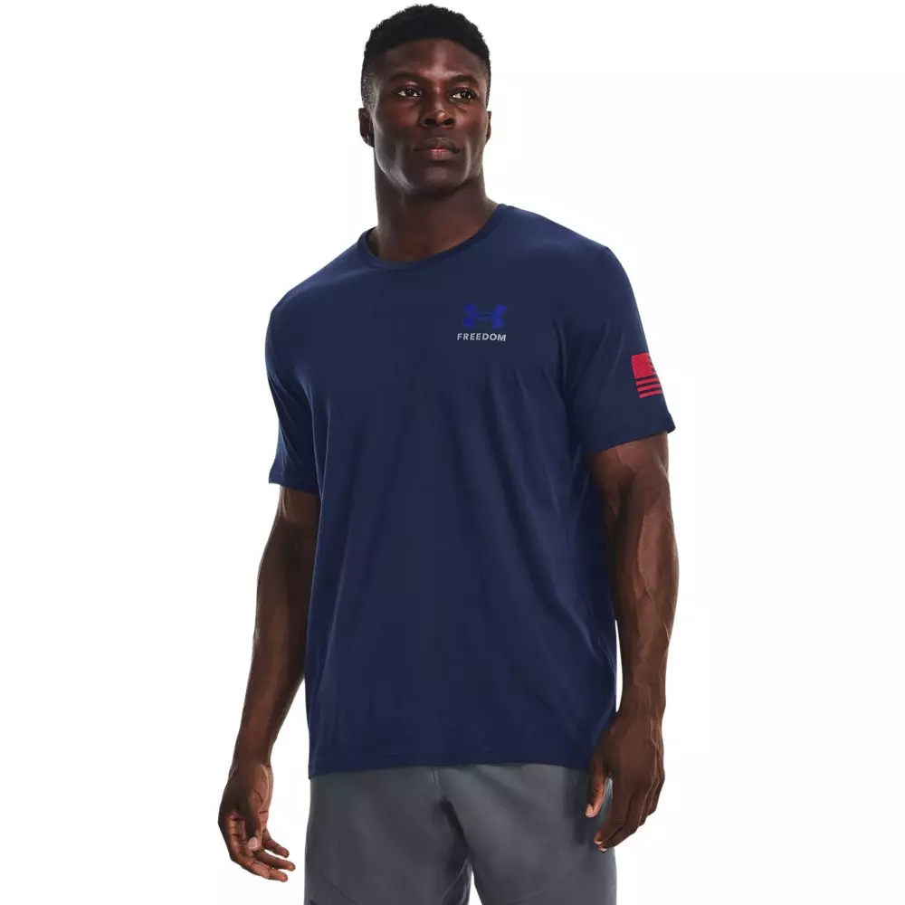 Under Armour Men's Freedom Flag T-Shirt - NAVY/GREY