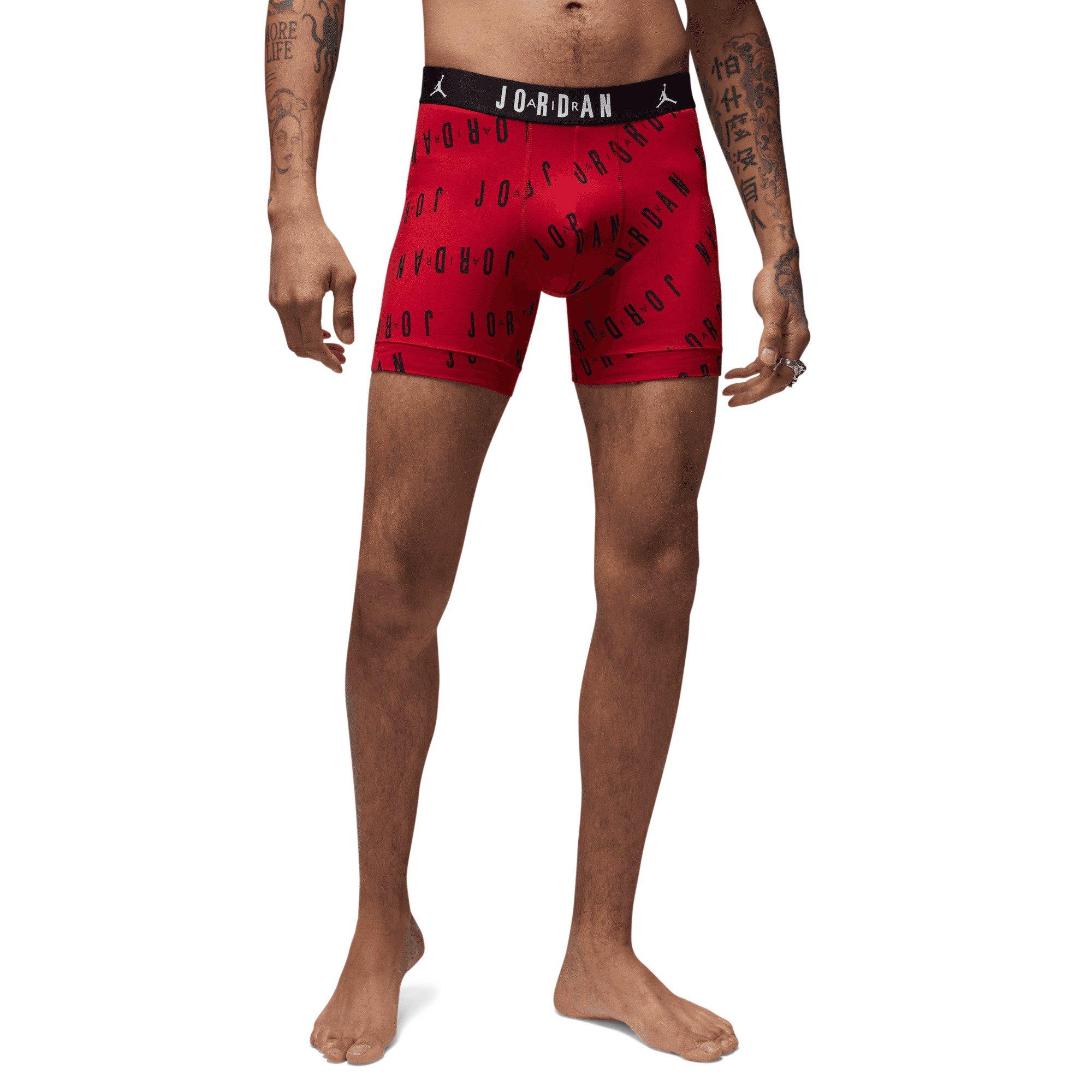 Jordan Men's Dri-FIT Cotton Essentials 2-pack Flight Boxer Briefs -Red/Black - RED/BLACK Thumbnail View 1