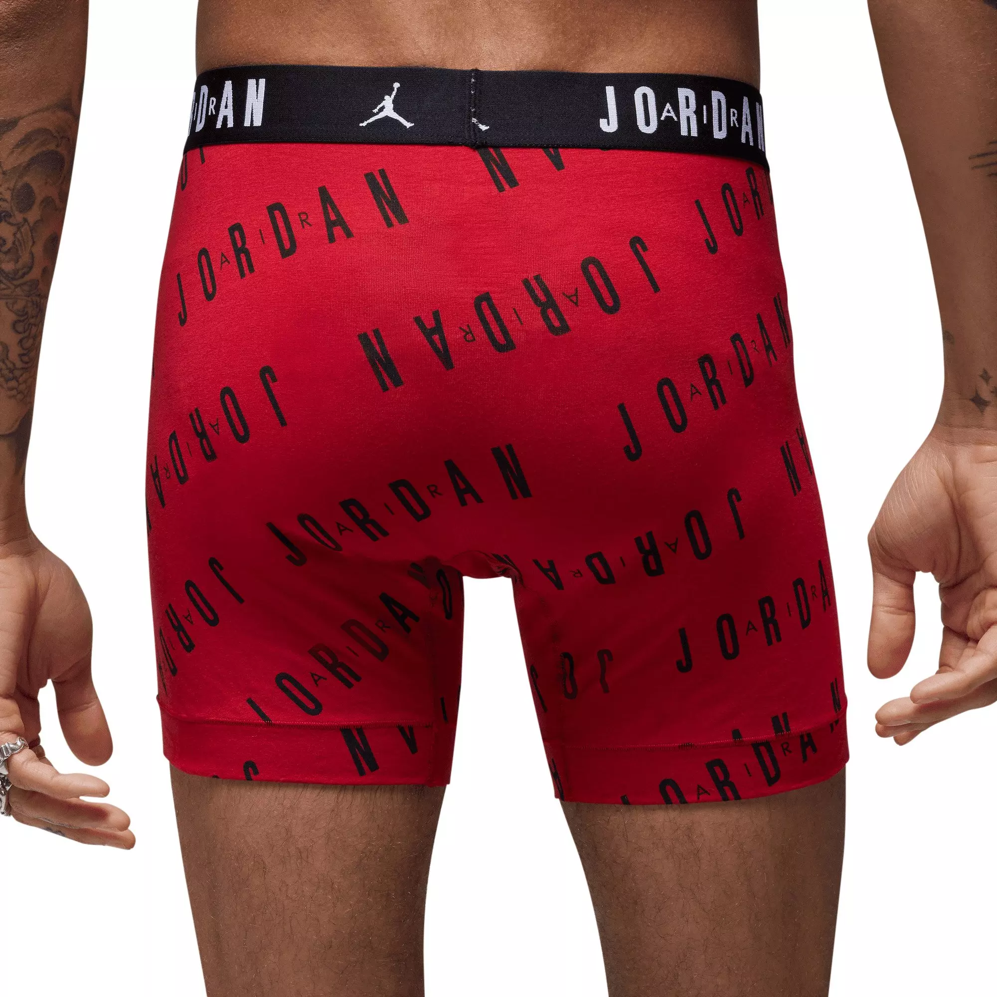 Jordan Men's Dri-FIT Cotton Essentials 2-pack Flight Boxer Briefs - Red/Black - RED/BLACK