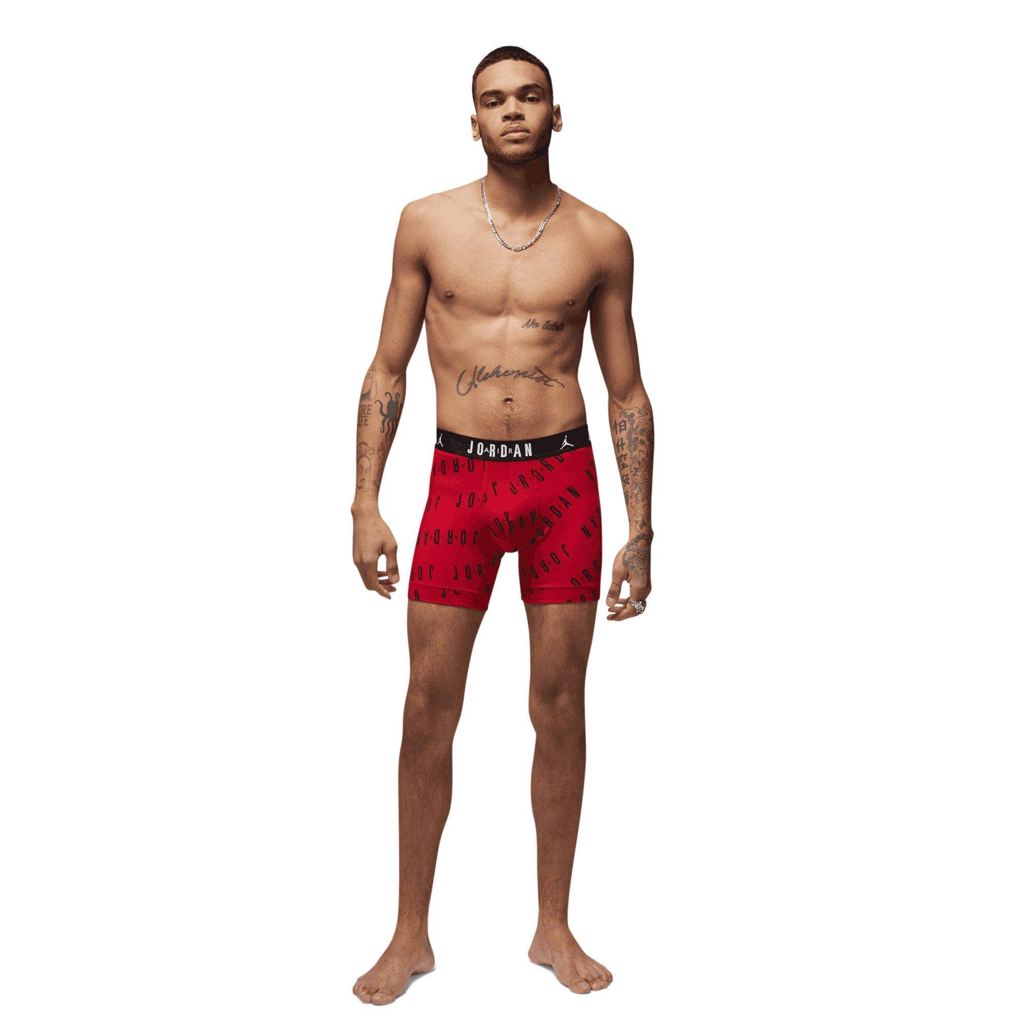 Jordan Men's Dri-FIT Cotton Essentials 2-pack Flight Boxer Briefs - Red/Black - RED/BLACK Thumbnail View 4