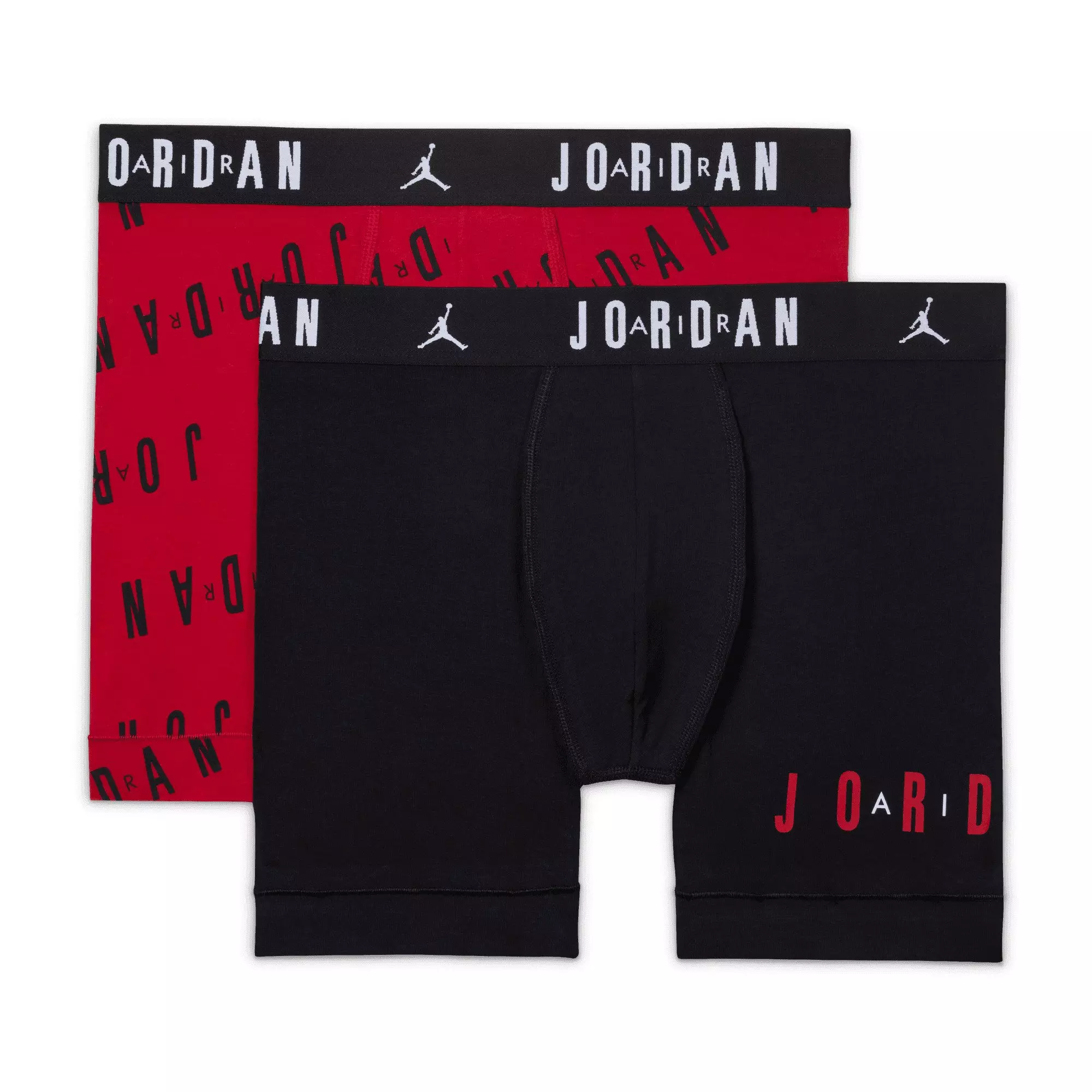 Jordan Men's Dri-FIT Cotton Essentials 2-pack Flight Boxer Briefs - Red/Black - RED/BLACK