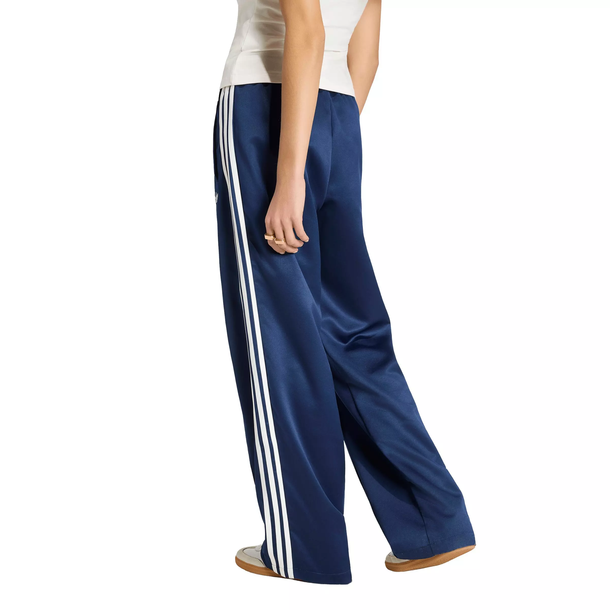 adidas Originals Women's Satin SST Loose Track Pant - Blue/White - BLUE/WHITE