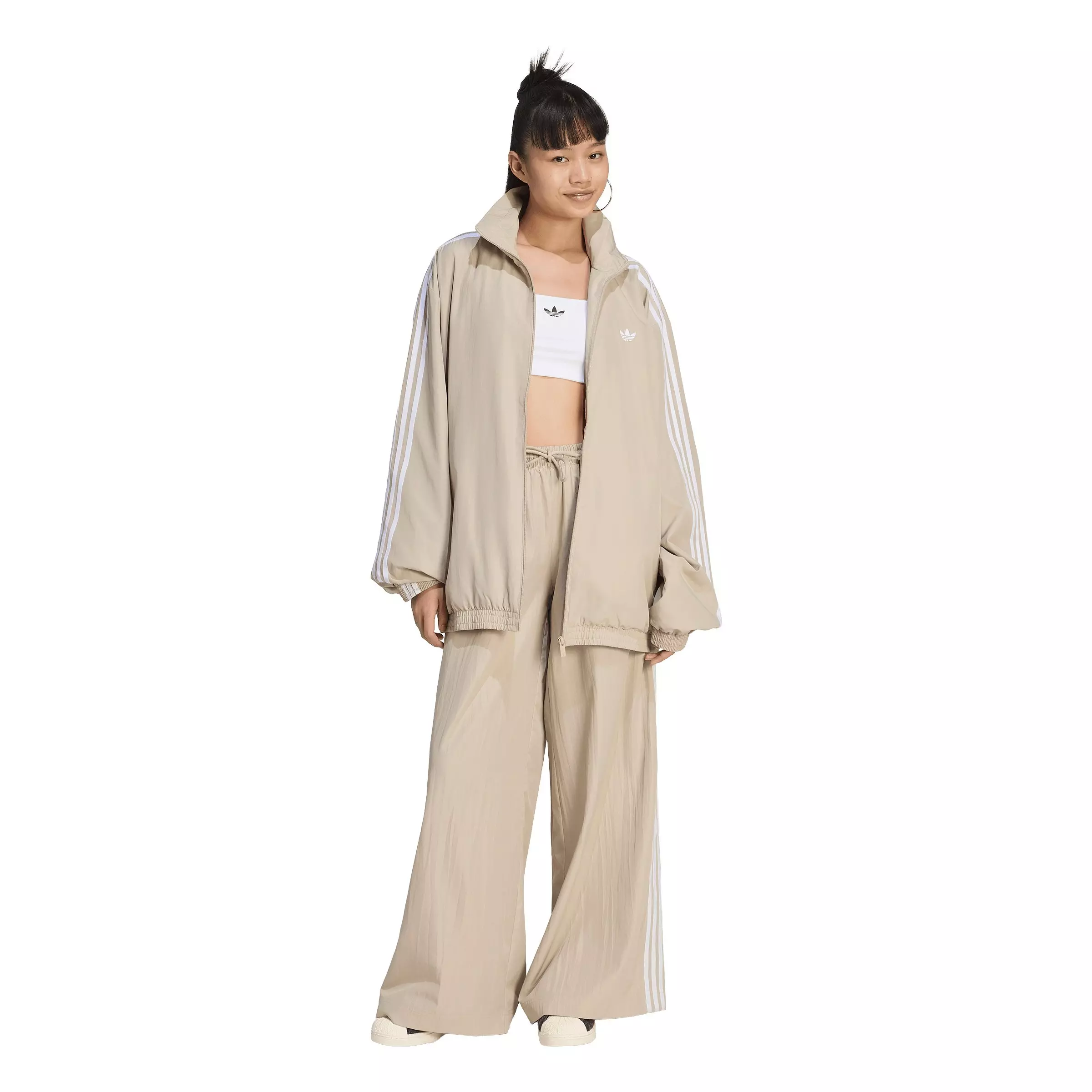 adidas Originals Women's Firebird Adilenium Track Pants - Khaki/White - KHAKI/WHITE