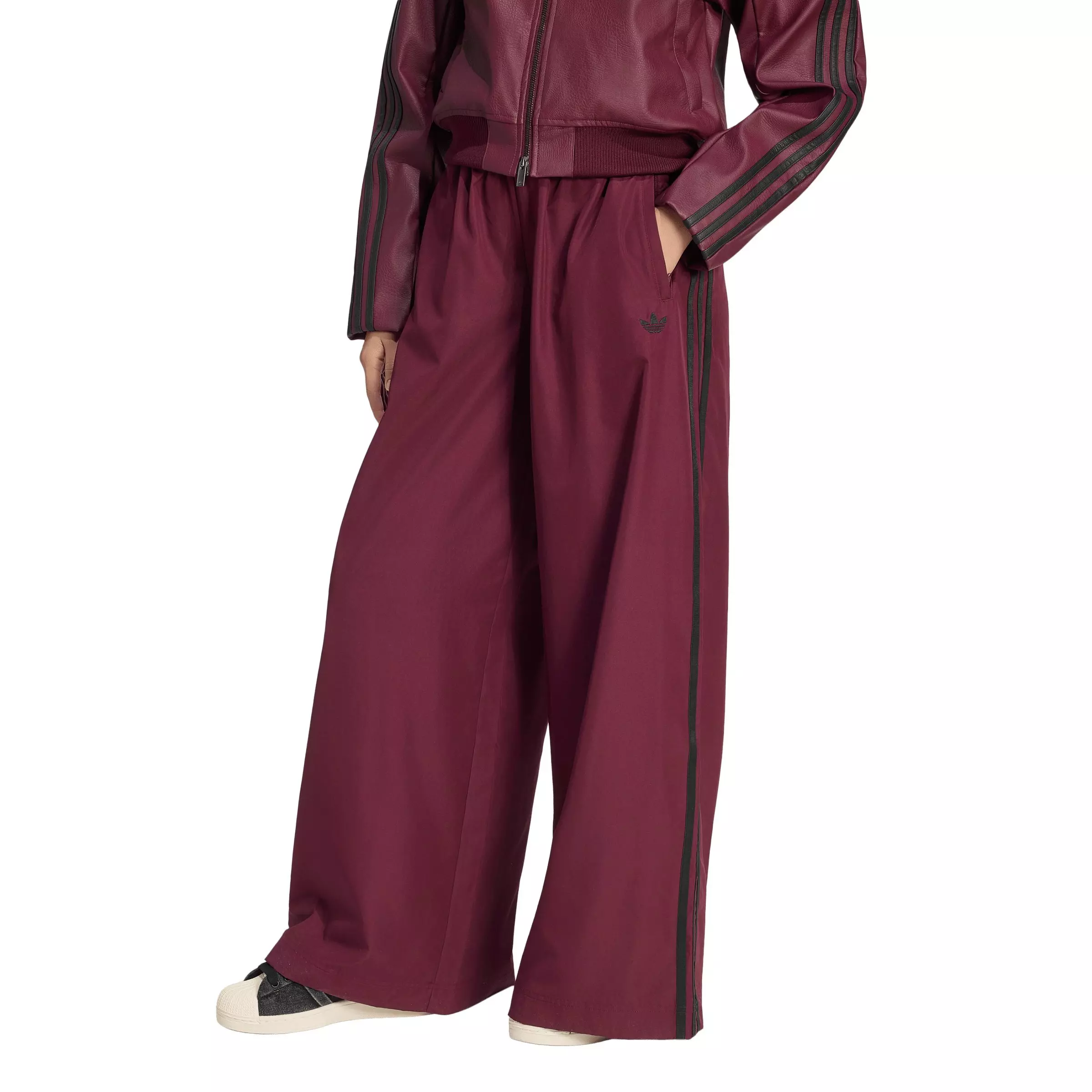 adidas Originals Women's Firebird Adilenium Track Pants - Maroon/Black - MAROON/BLACK
