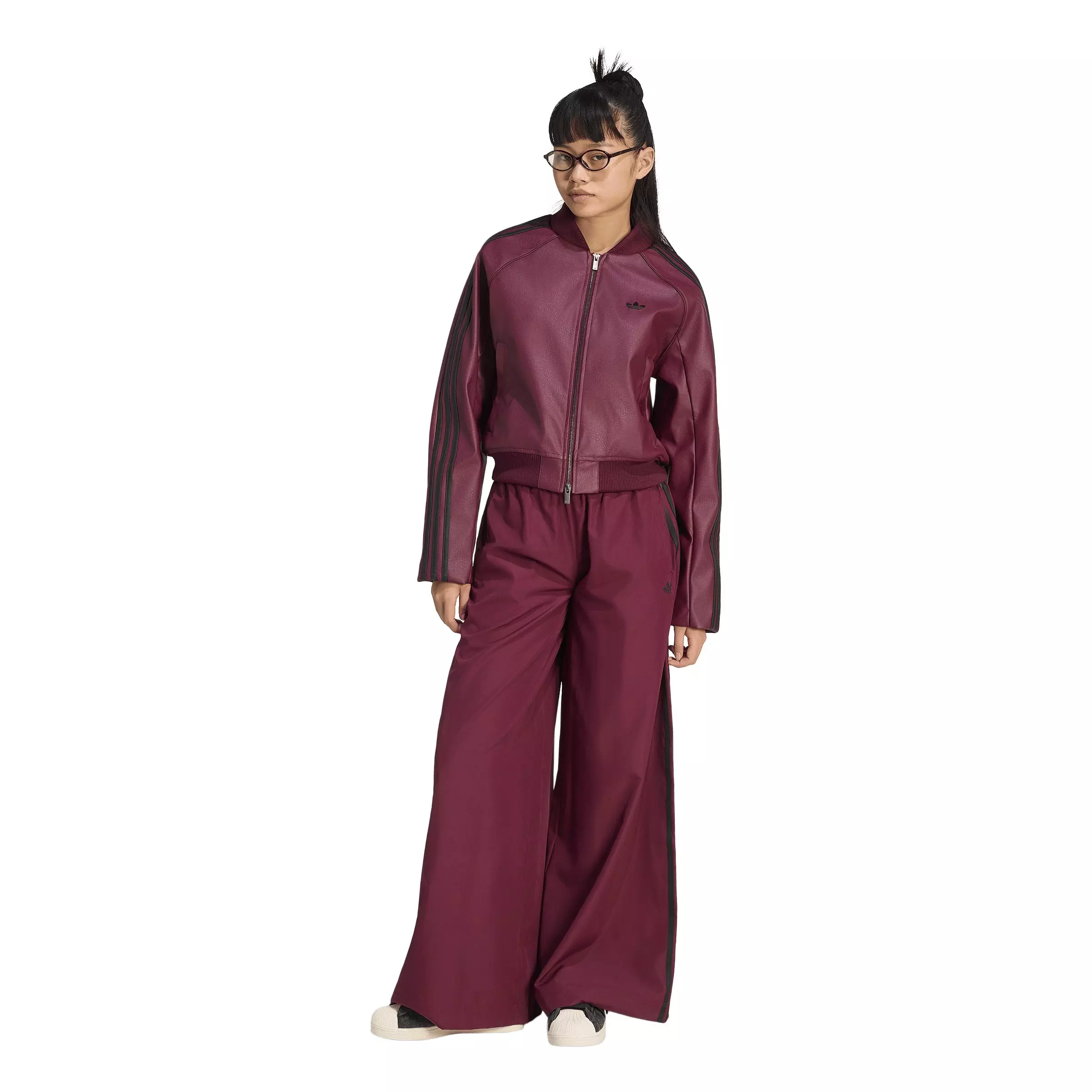 adidas Originals Women's Firebird Adilenium Track Pants - Maroon/Black - MAROON/BLACK