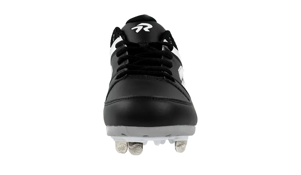 RIP-IT Ringor Flite "Black/White" Women's Softball Cleat with Spikes - BLACK/WHITE