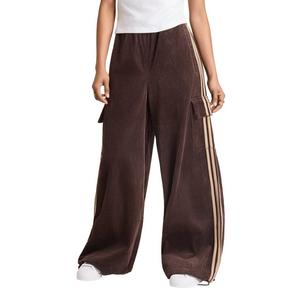 adidas Originals Women's Corduroy 3-Stripes Cargo Pants - Brown - BROWN