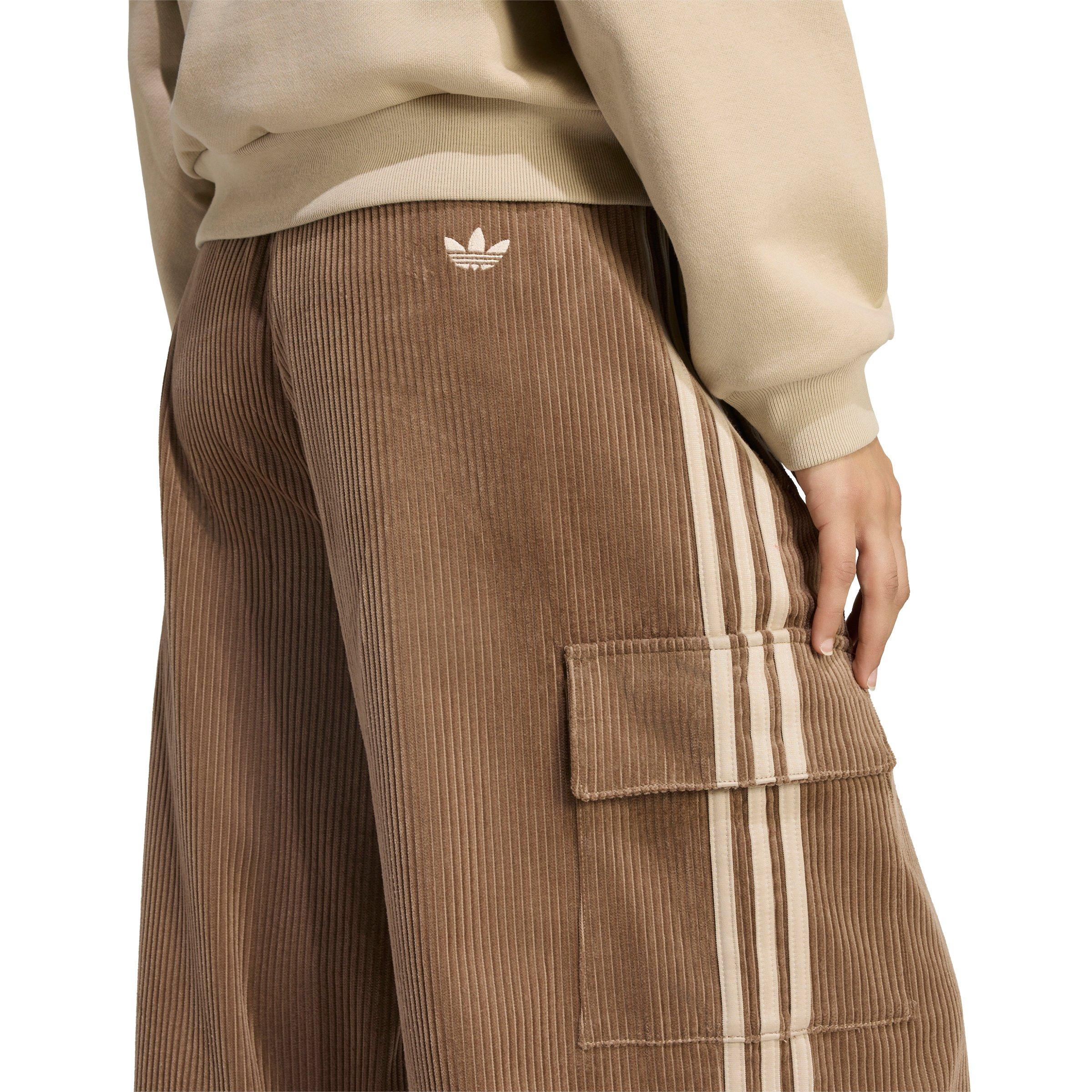 adidas Originals Women's Corduroy 3-Stripes Cargo Pants - Khaki - KHAKI