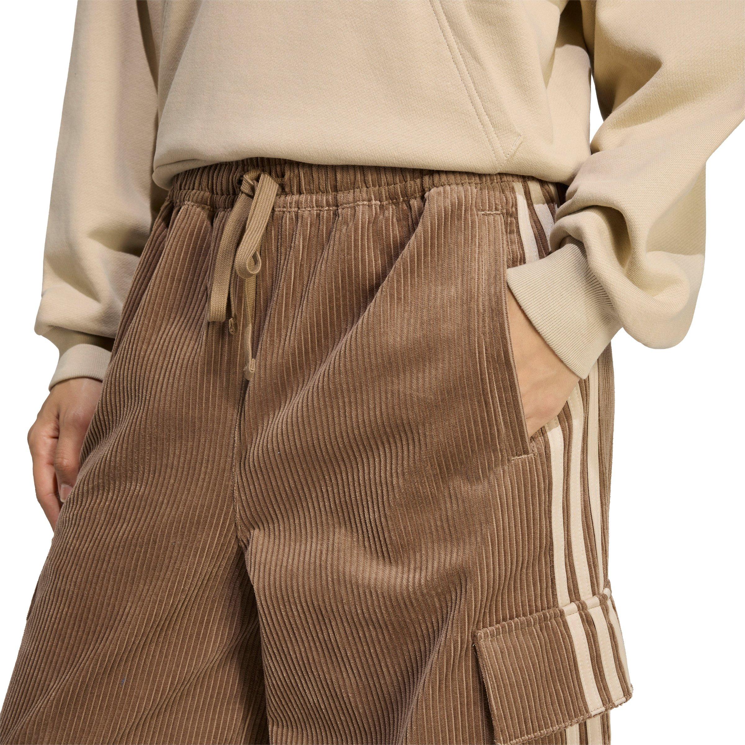 adidas Originals Women's Corduroy 3-Stripes Cargo Pants - Khaki - KHAKI